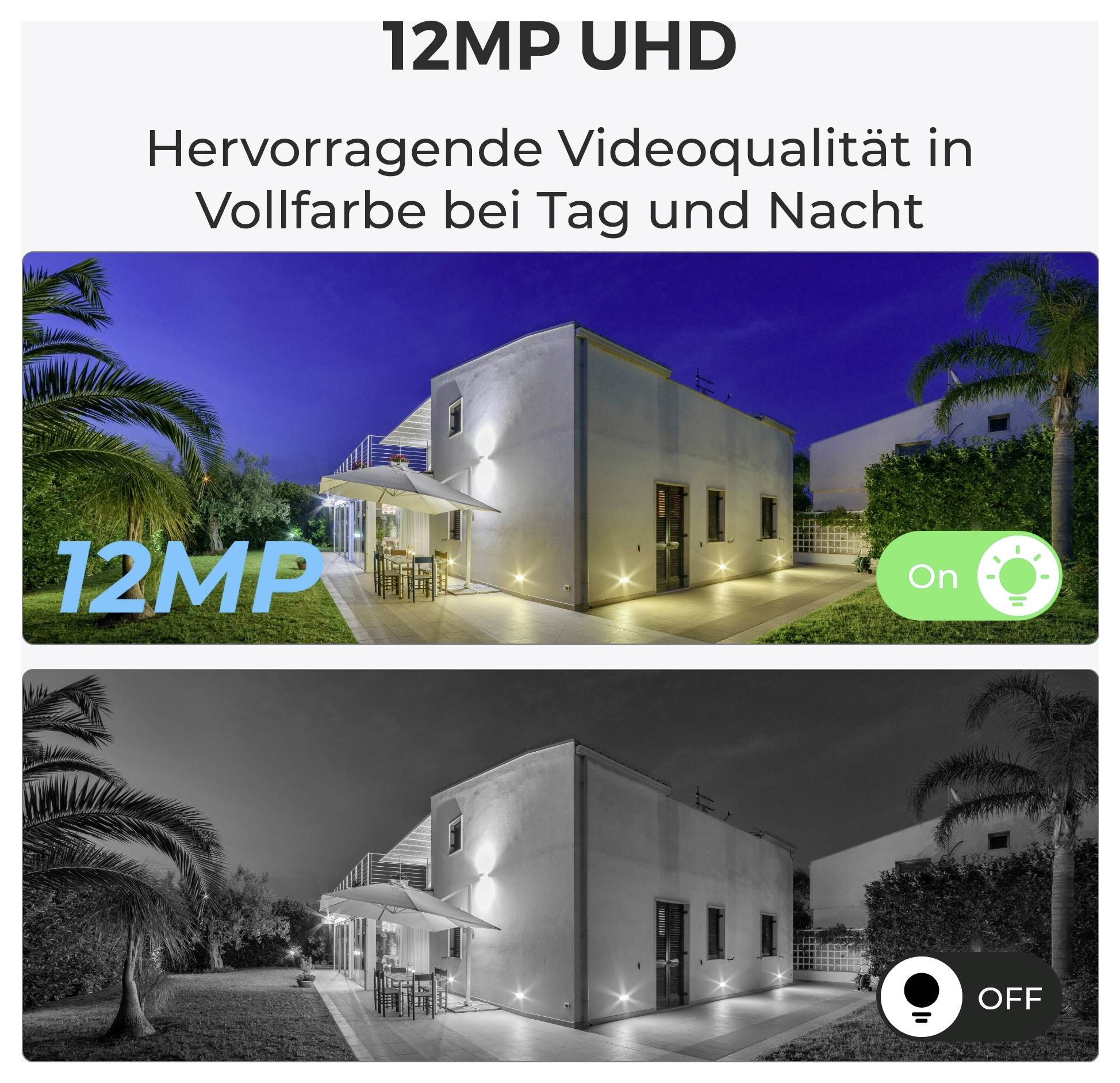 Reolink NVS8-12MB4 LAN IP-Überwachungskamera-Set 8-Kanal mit 4 Kameras 4512 x 2512 Pixel