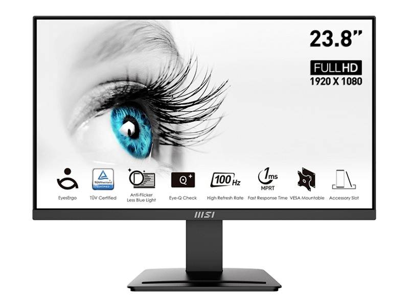 MSI PRO MP2412DE LCD-Monitor EEK E (A - G) 60.5 cm (23.8 Zoll) 1920 x 1080 Pixel 16:9 4 ms HDMI®, DisplayPort VA LCD