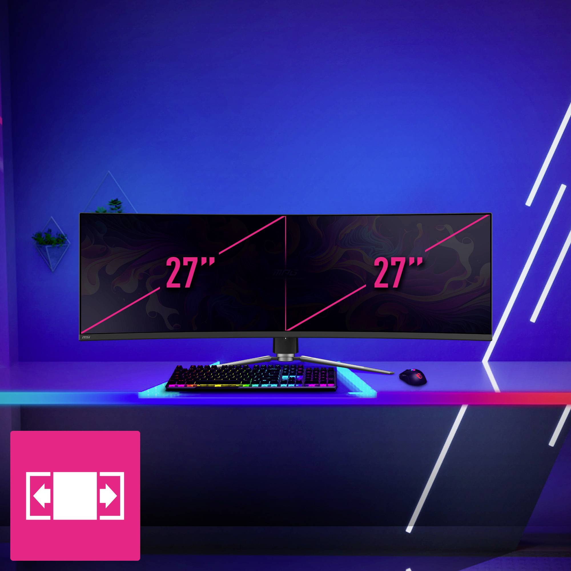 MSI MPG 491CQPDE QD-OLED Gaming Monitor EEK F (A - G) 124.5 cm (49 Zoll) 5120 x 1440 Pixel 32:9 0.03 ms HDMI®, DisplayPort, USB-C®, USB-A (USB 2.0)