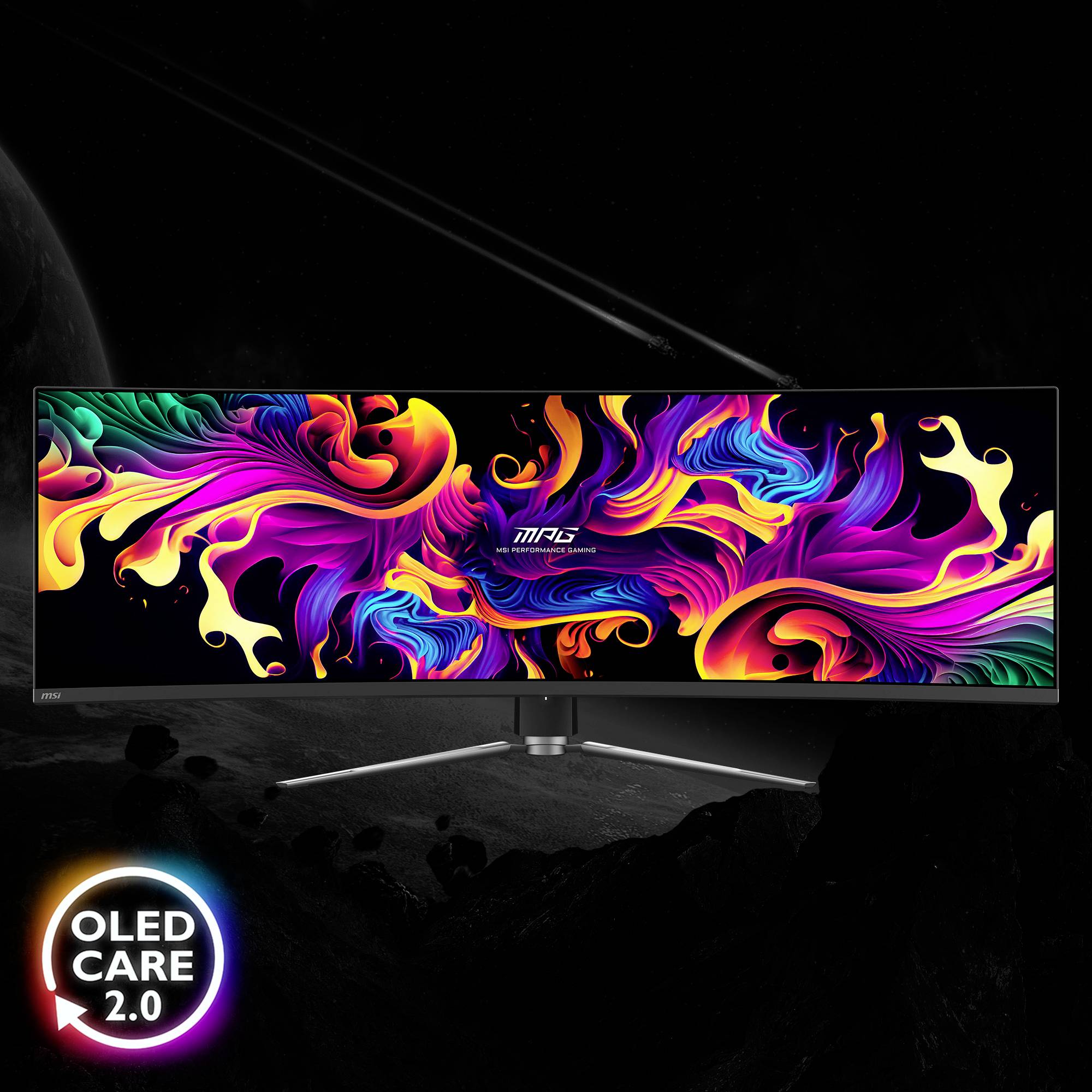 MSI MPG 491CQPDE QD-OLED Gaming Monitor EEK F (A - G) 124.5 cm (49 Zoll) 5120 x 1440 Pixel 32:9 0.03 ms HDMI®, DisplayPort, USB-C®, USB-A (USB 2.0)