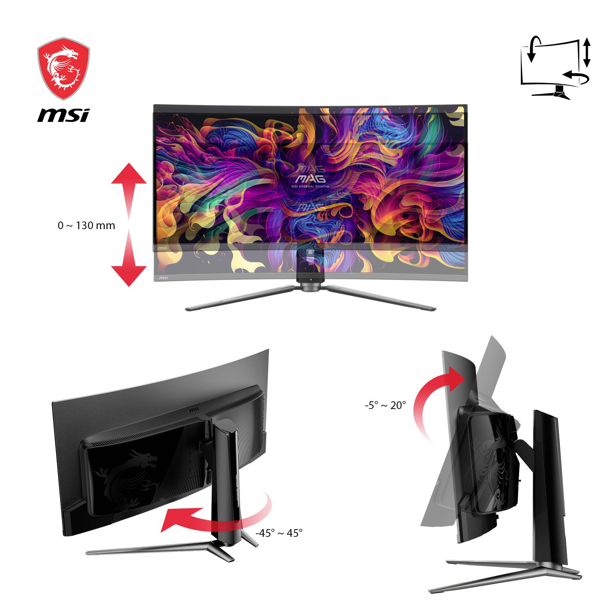 MSI MAG 341CQPDE QD-OLED Gaming Monitor EEK G (A - G) 86.9 cm (34.2 Zoll) 3440 x 1440 Pixel 16:9 0.03 ms HDMI®, DisplayPort, Kopfhörer-Buchse, USB-