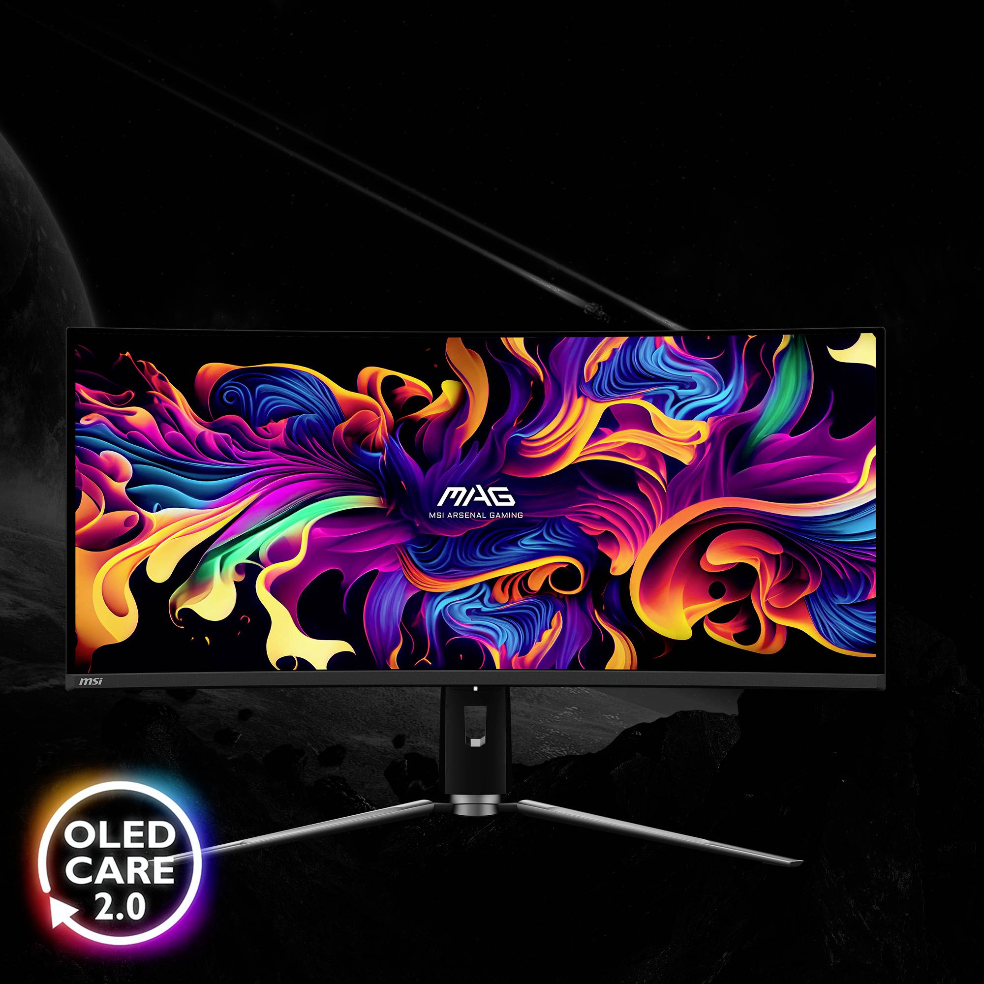 MSI MAG 341CQPDE QD-OLED Gaming Monitor EEK G (A - G) 86.9 cm (34.2 Zoll) 3440 x 1440 Pixel 16:9 0.03 ms HDMI®, DisplayPort, Kopfhörer-Buchse, USB-