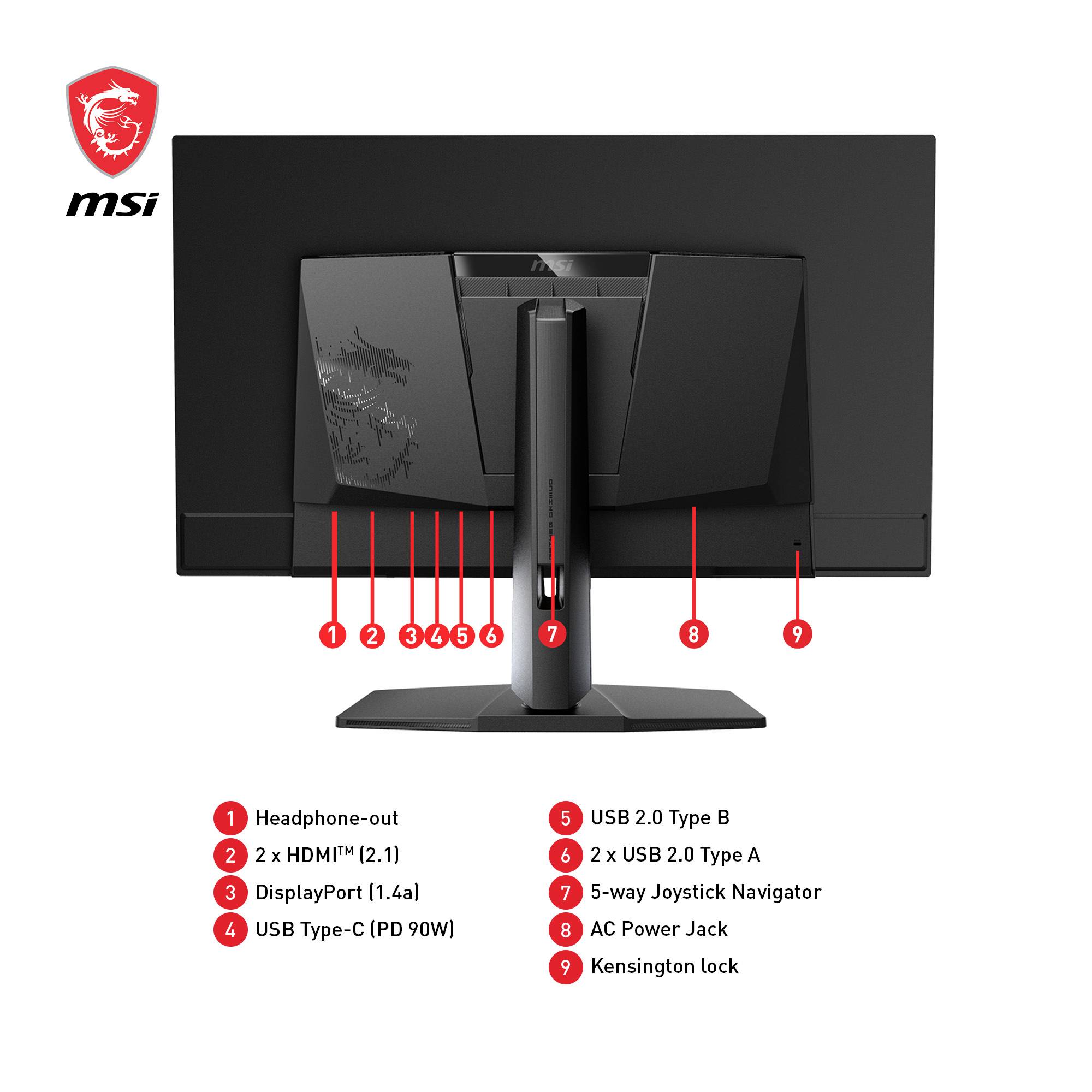 MSI MPG 321URXDE QD-OLED Gaming Monitor EEK G (A - G) 80 cm (31.5 Zoll) 3840 x 2160 Pixel 16:9 0.03 ms HDMI®, DisplayPort, USB-A, USB-C®, Kopfhöre