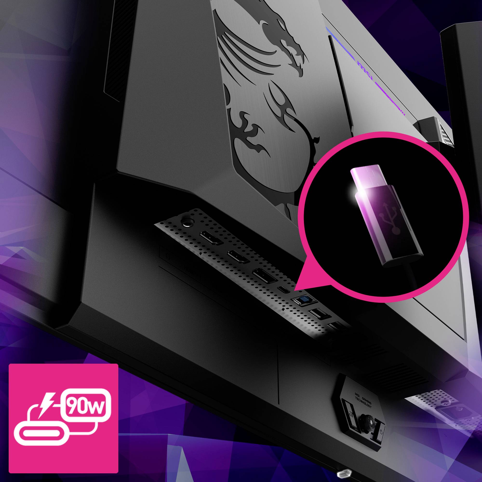 MSI MPG 321URXDE QD-OLED Gaming Monitor EEK G (A - G) 80 cm (31.5 Zoll) 3840 x 2160 Pixel 16:9 0.03 ms HDMI®, DisplayPort, USB-A, USB-C®, Kopfhöre