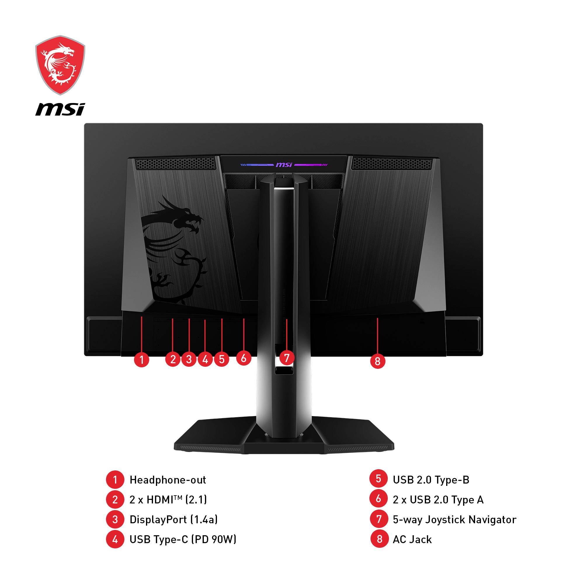 MSI MPG 271QRXDE QD-OLED Gaming Monitor EEK G (A - G) 67.3 cm (26.5 Zoll) 2560 x 1440 Pixel 16:9 0.03 ms HDMI®, DisplayPort, USB-A, USB-C®, Kopfhö