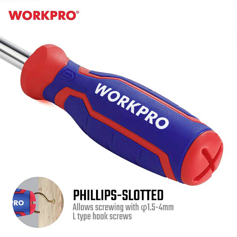 WorkPro Schraubendreher-Set PH2, 1/4", PH1, 3/16” (4.8 mm)