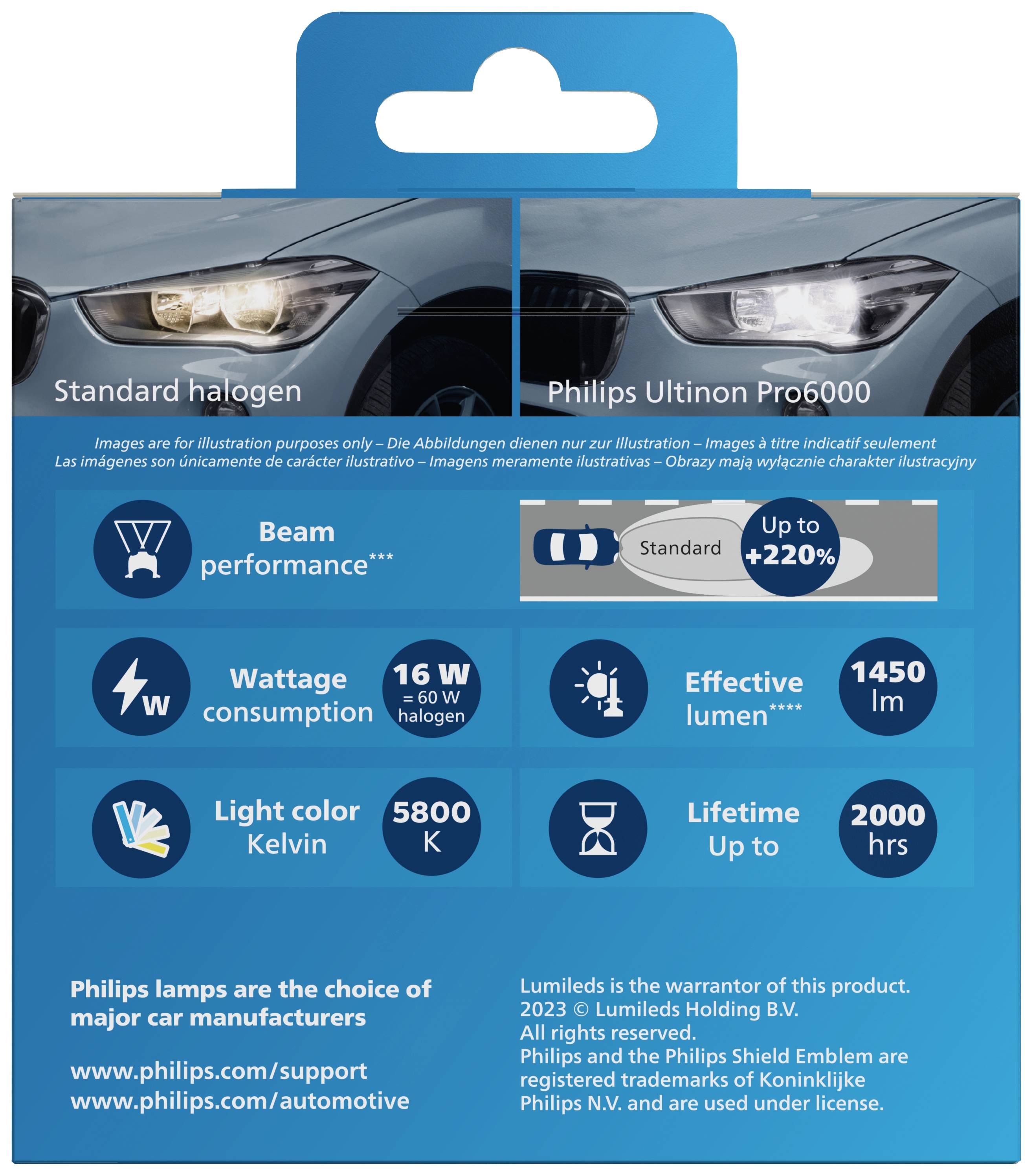 Philips Automotive 11972U60SX2 LED Leuchtmittel Ultinon Pro6000 H7 12V