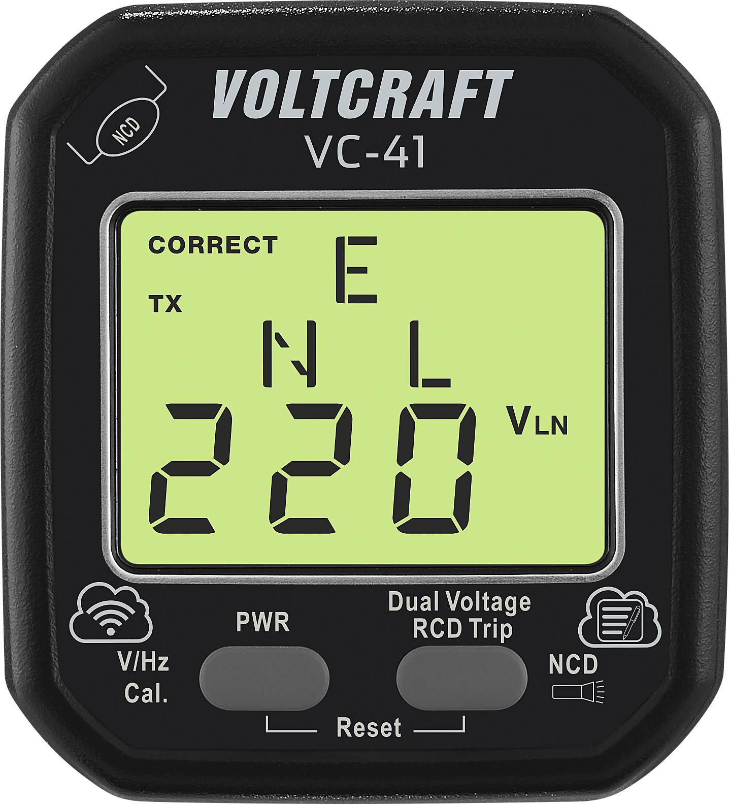 VOLTCRAFT VC-41 Steckdosentester CAT II 250V LCD