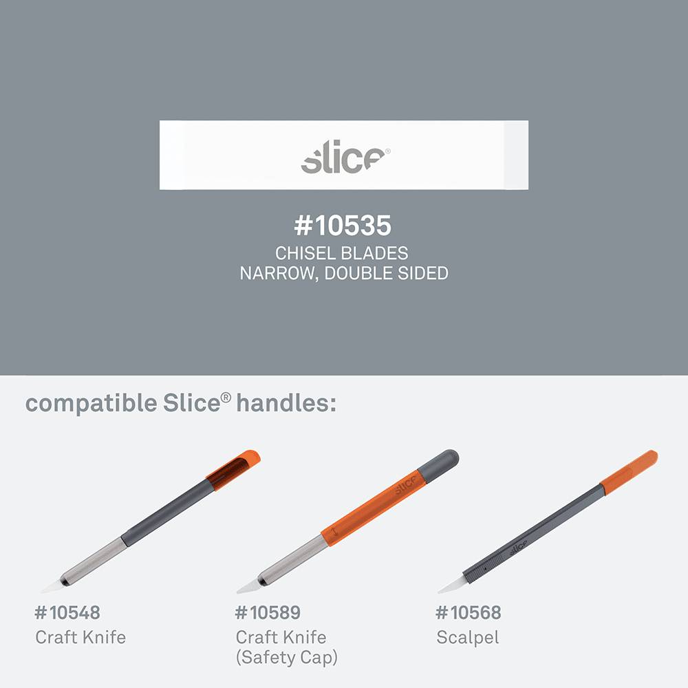 Slice 10535 Keramische Ersatzklingen, schmale Meißelklinge, doppelseitig 4St.