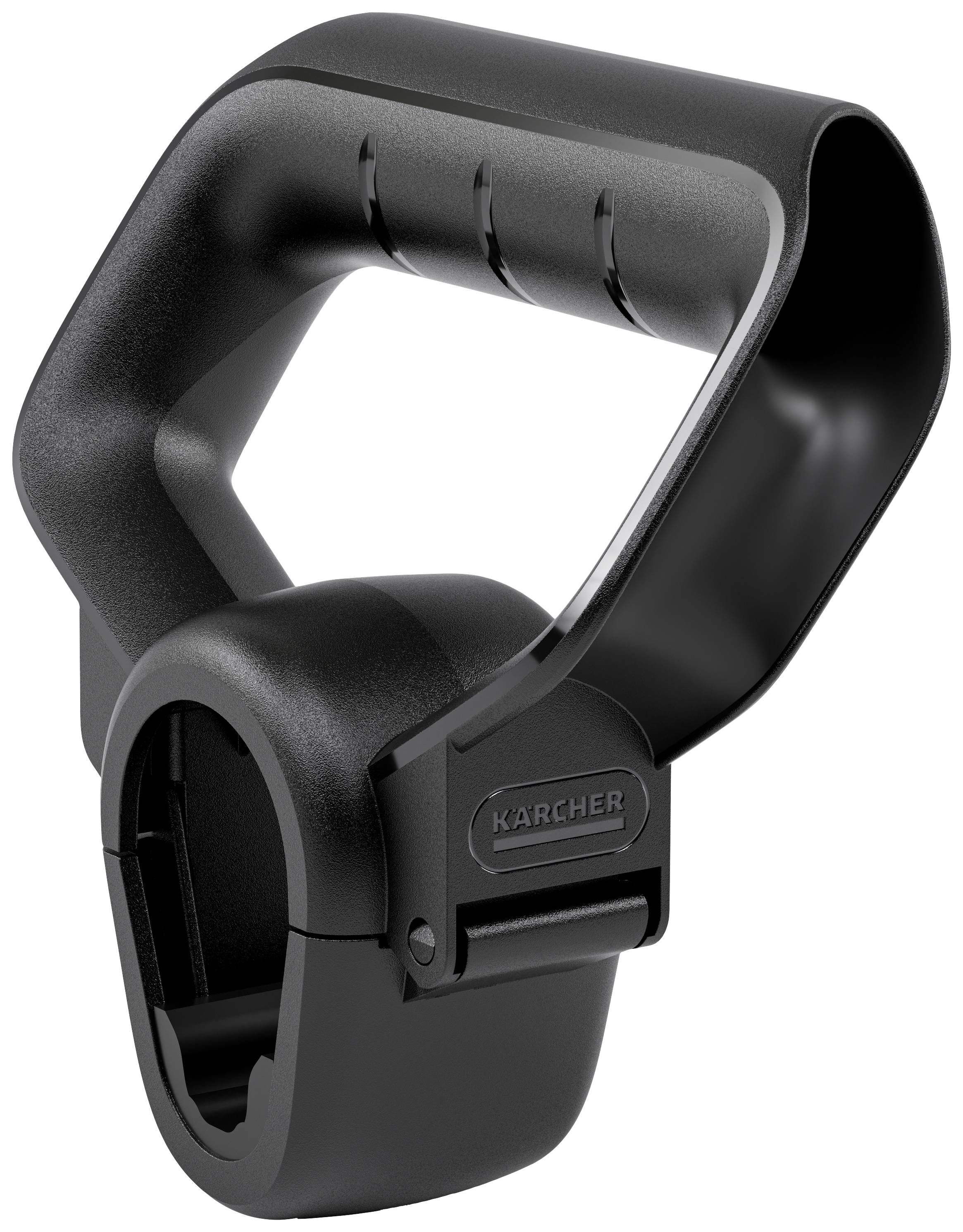 Schwarzer Kunststoffgriff mit ergonomischem Design, geeignet für Kärcher Reinigungsgeräte.