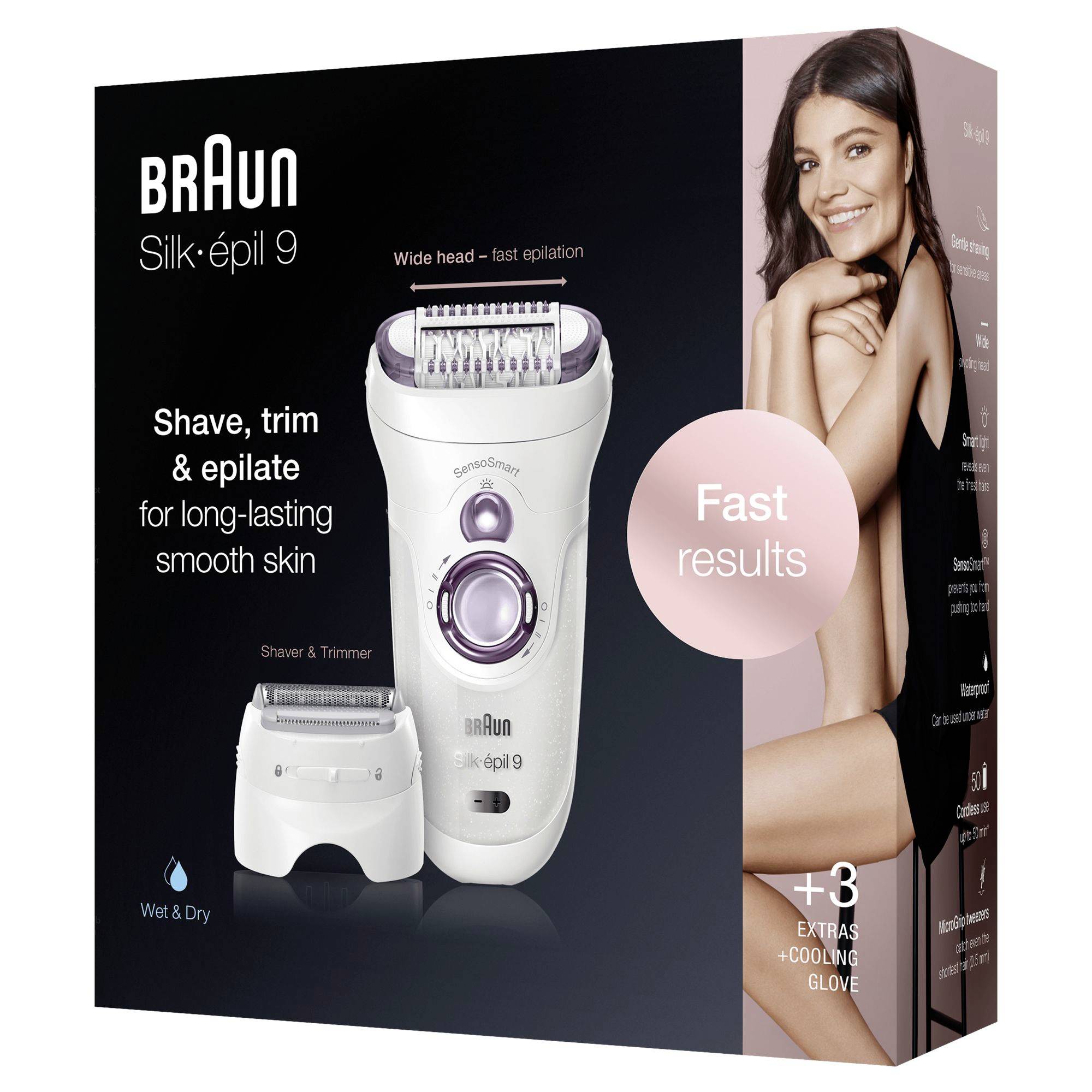 Braun Silk-Epil 9-710 SensoSmartTM Epilierer Weiß, Roségold