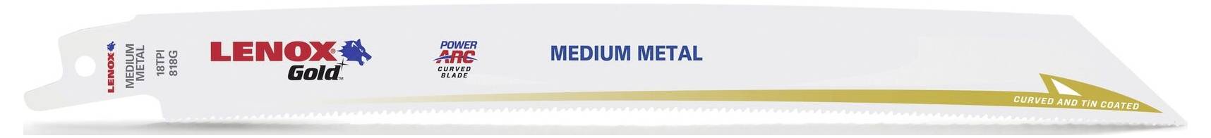 Lenox 21070818GR TiN-Säbelsägeblatt für Metall 203x19x0,9mm Sägeblatt-Länge 203 mm 5 St.