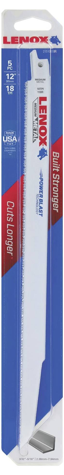 Lenox 21510118R BIM-Säbelsägeblatt für Universalanwendungen 305x19x0,9mm Sägeblatt-Länge 305mm 5St.