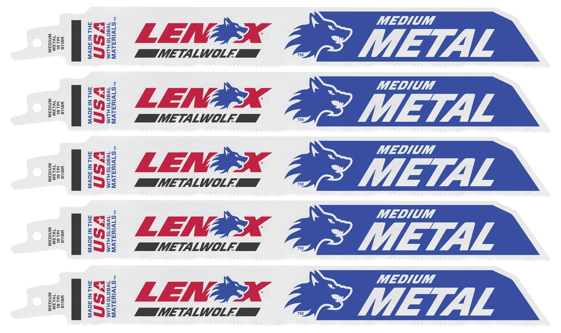 Lenox 201809118R BIM-Säbelsägeblatt Metall für Baustähle und alle Metalle 2-6mm Sägeblatt-Länge 229mm 5St.