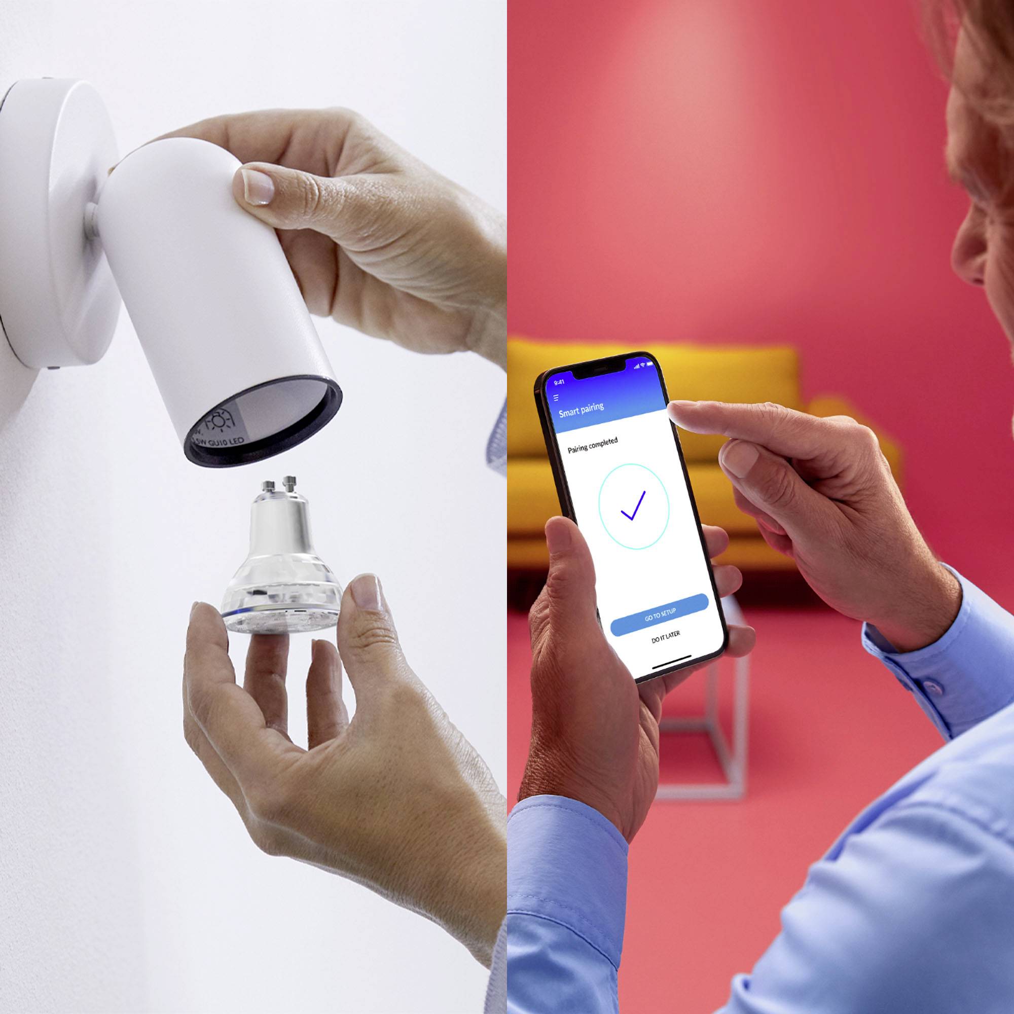 WiZ 8720169076723 LED EEK F (A - G) GU10 Reflektor 4.7W Warmweiß bis Kaltweiß, RGBW 2St.