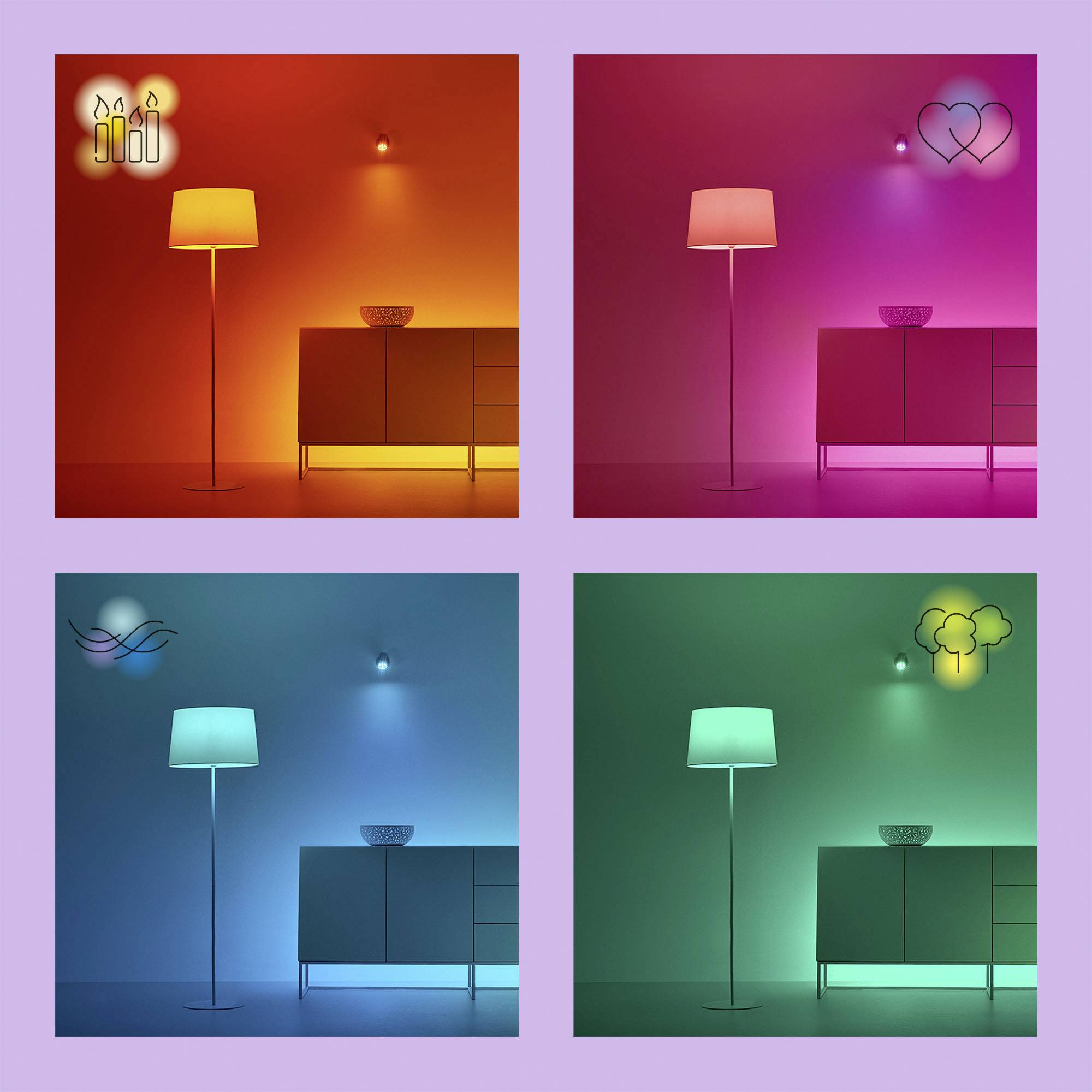 WiZ 8720169076723 LED EEK F (A - G) GU10 Reflektor 4.7W Warmweiß bis Kaltweiß, RGBW 2St.