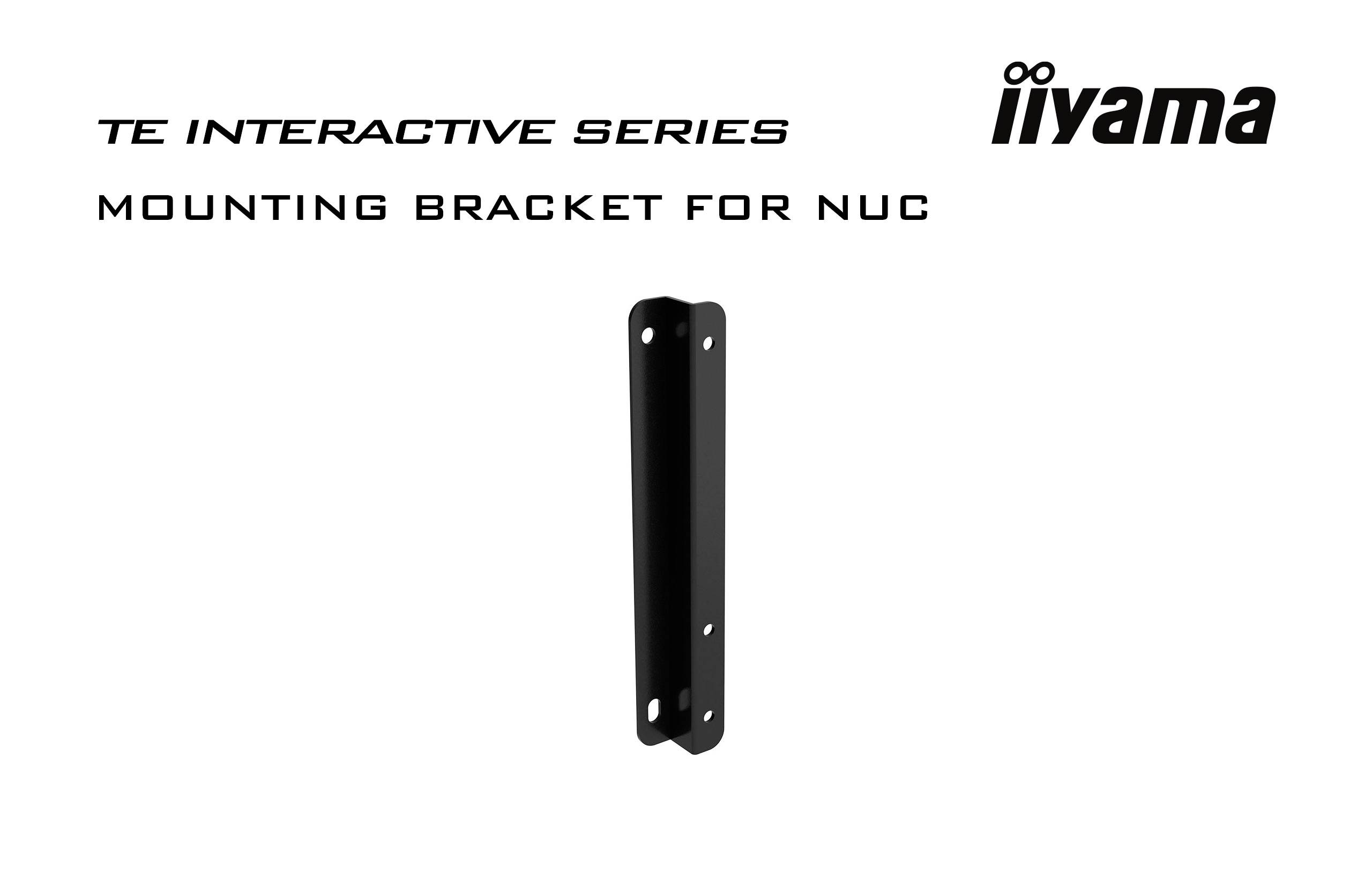 Montagehalterung für NUC, schwarz, vertikal. Markentext: 'iiyama TE Interactive Series'.