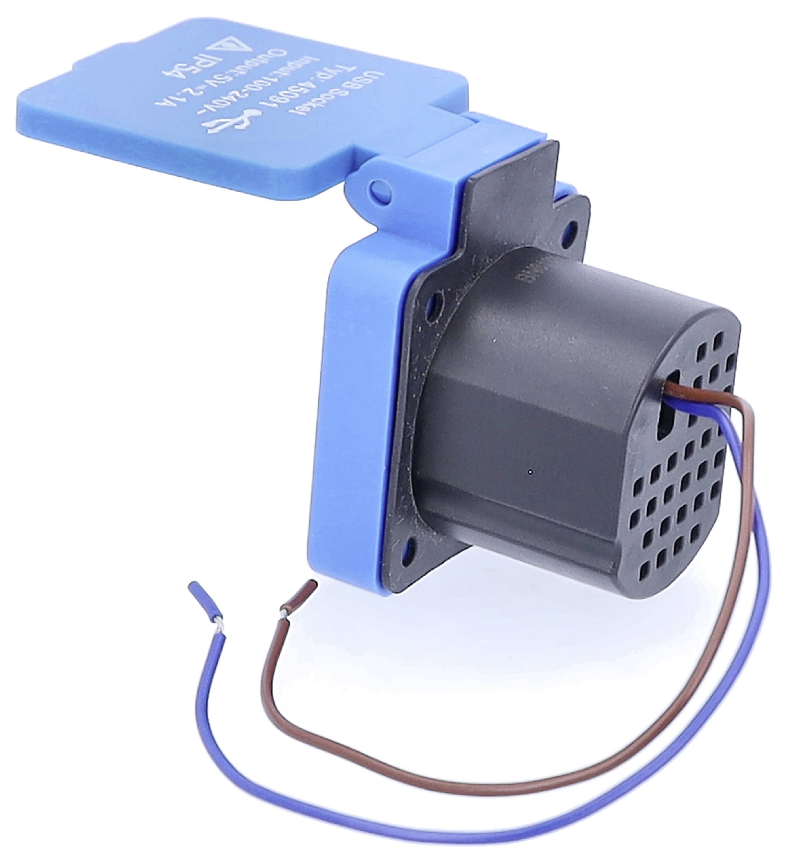 AS Schwabe 45091 USB-Ladesteckdose mit USB-C®, mit USB-Ladeausgang IP54 Blau