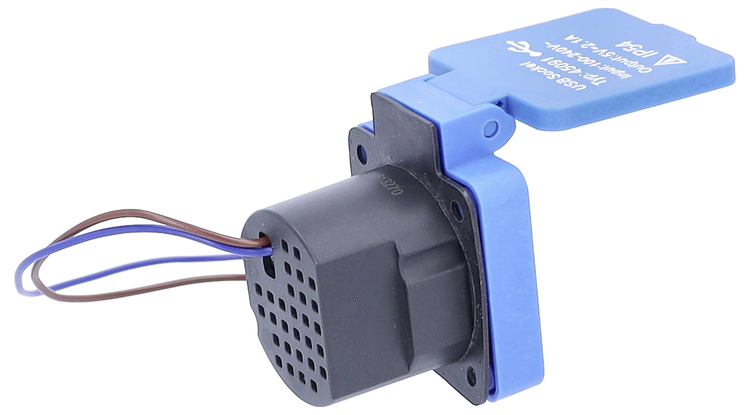 AS Schwabe 45091 USB-Ladesteckdose mit USB-C®, mit USB-Ladeausgang IP54 Blau