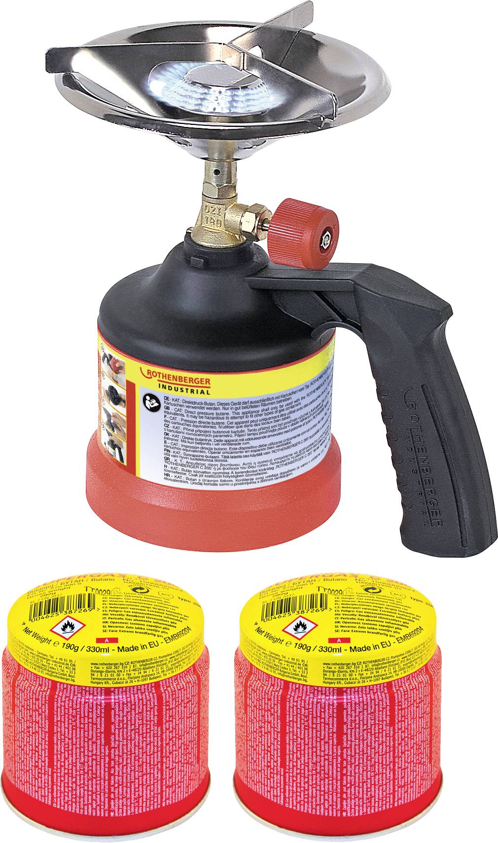 Rothenberger Industrial Gas Camping Kocher Scout + C 200 ILL 1500004212