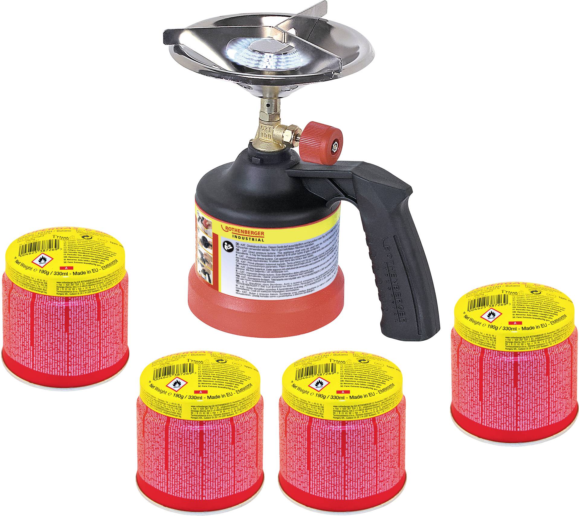 Rothenberger Industrial Gas Camping Kocher Scout + C 200 ILL 1500004213