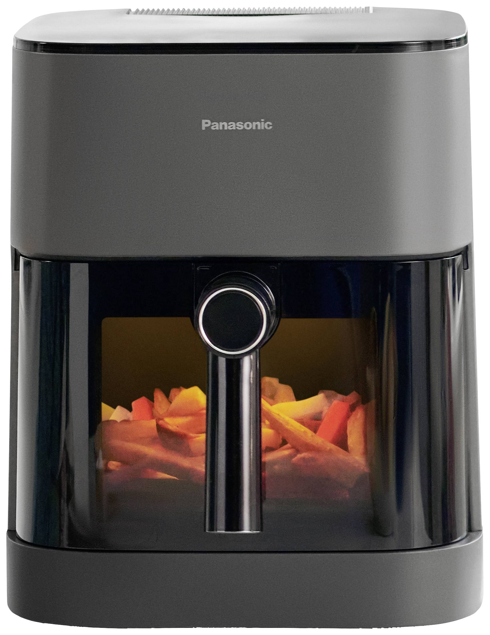 Panasonic NF-CC500SXE Heißluft-Fritteuse 5l 1450W Cool-Touch-Gehäuse, Dampfzugabe, digitaler Timer, LCD-Display, Sichtfenster