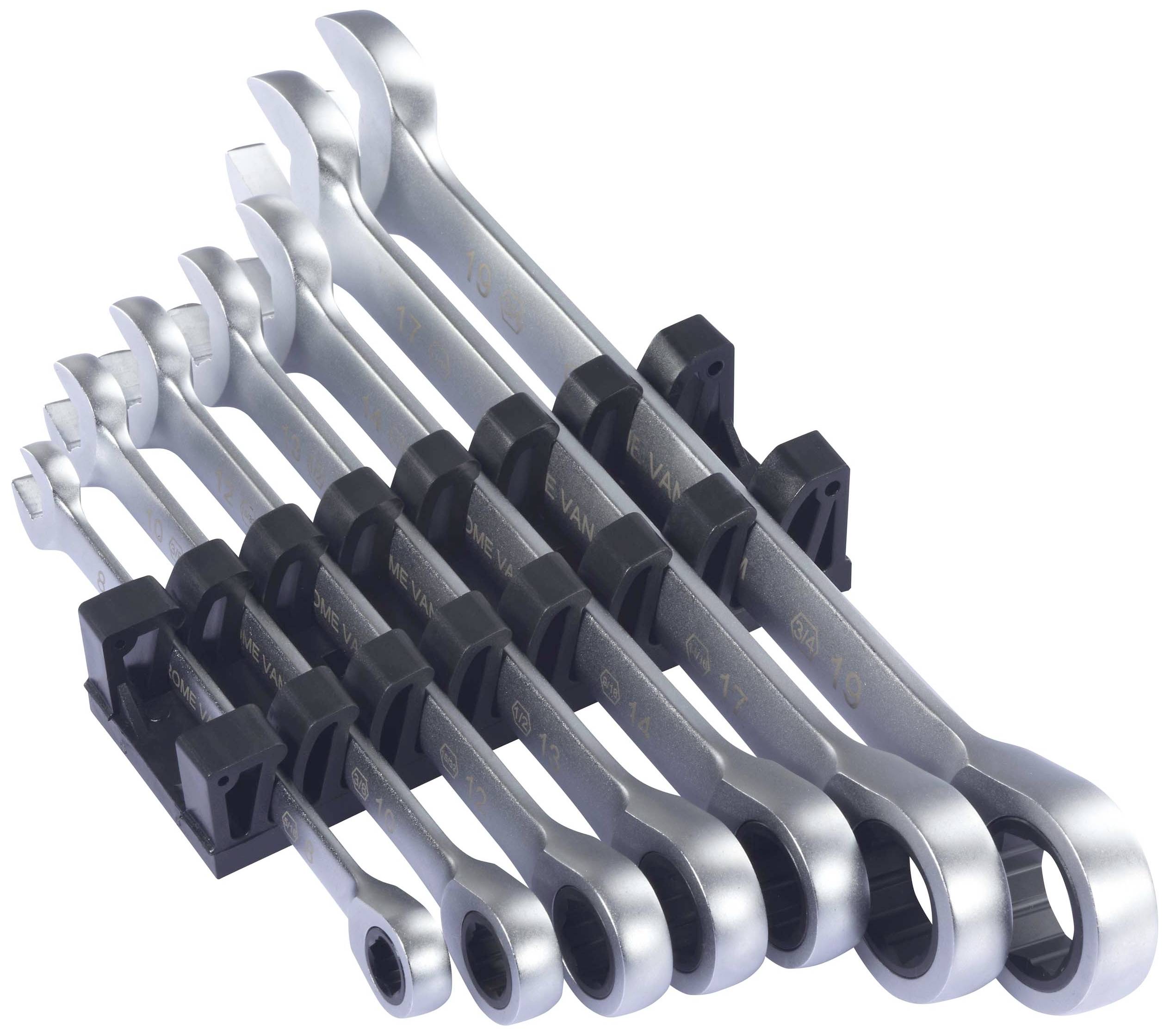 TOOLCRAFT TO-9626412 Ratschen-Einringschlüssel-Satz 7teilig Schlüsselweite (Metrisch) 8 - 19 mm