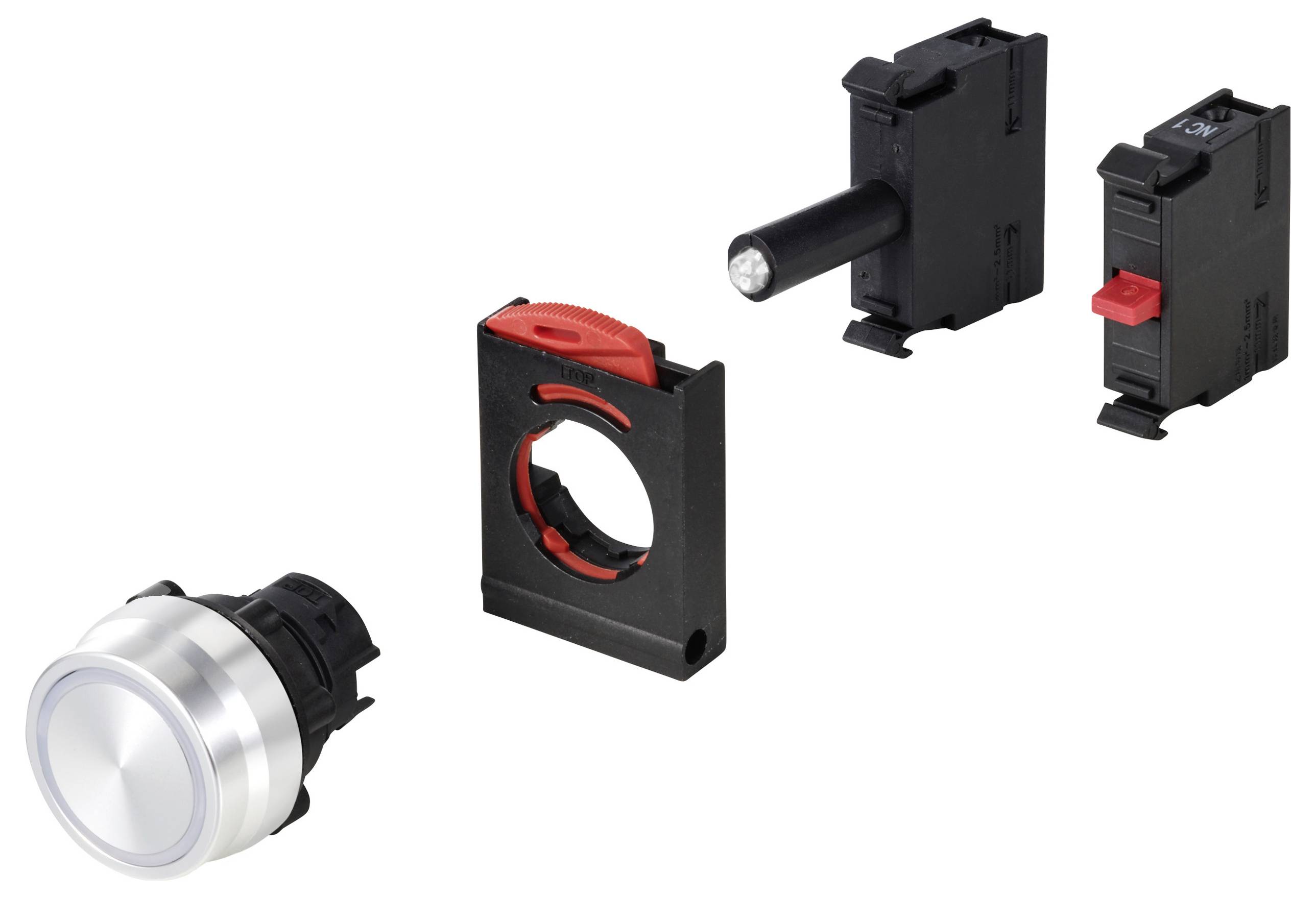 TRU COMPONENTS TC-12835248 ONPOW26BK-E/W Drucktaster-Frontelement Knopf