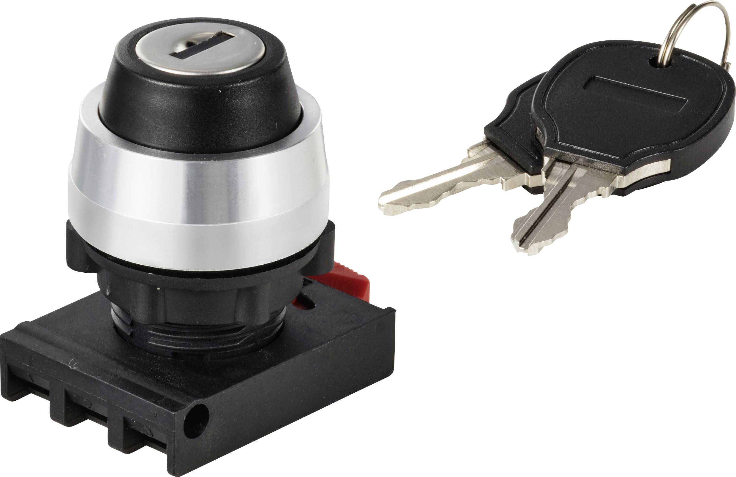 TRU COMPONENTS TC-12835268 ONPOW26BK-Y/31 Schlüsselschalter-Frontelement Knebel Schwarz 3 x +/- 45°