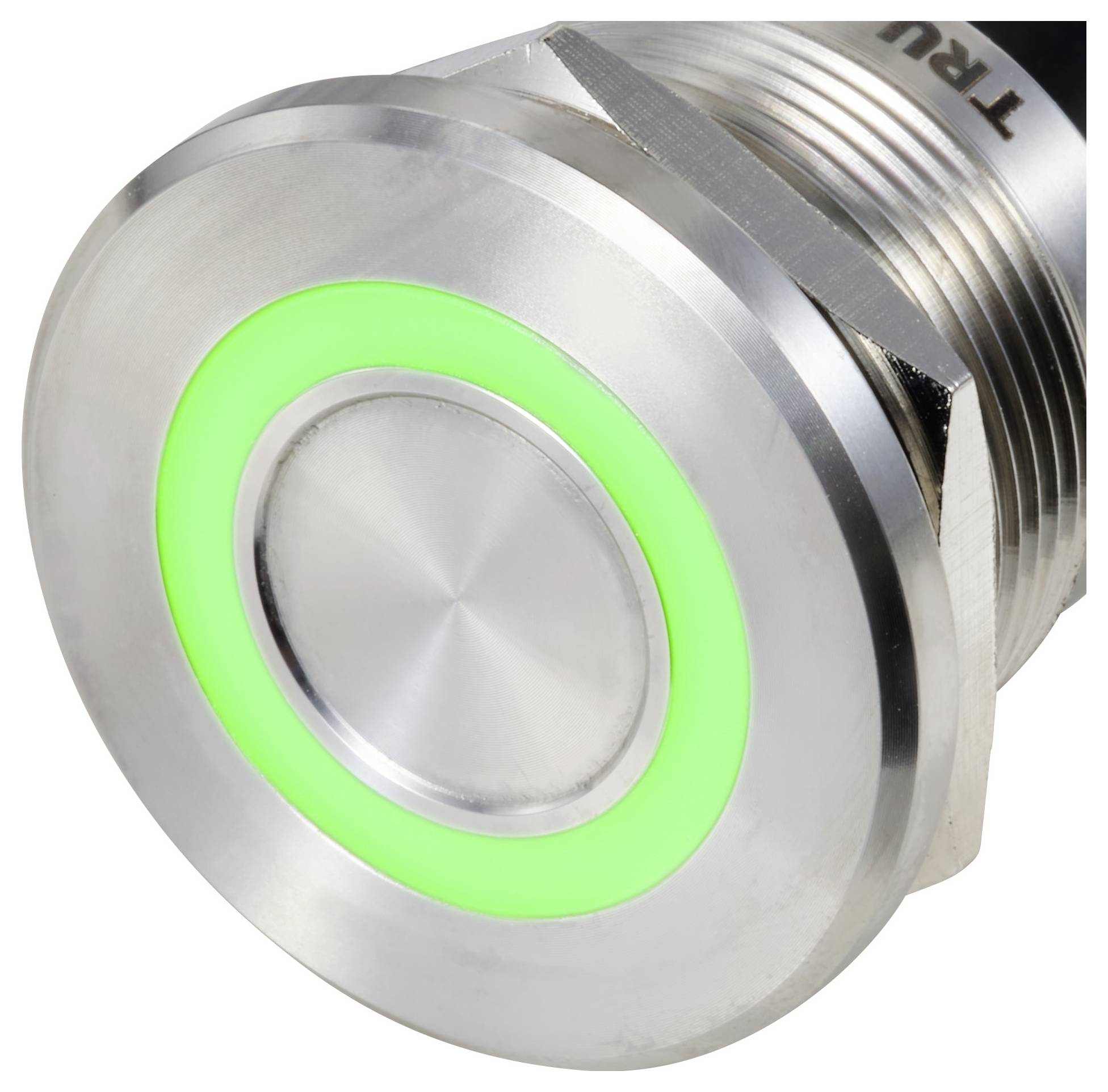 TRU COMPONENTS TC-12835300 TC-TS22A10YSSG12M12 MALE CONNECTOR Sensortaster 24V 0.5A 1 x Aus/(Ein) tastend Grün (Ø) 25mm IP65 1St.