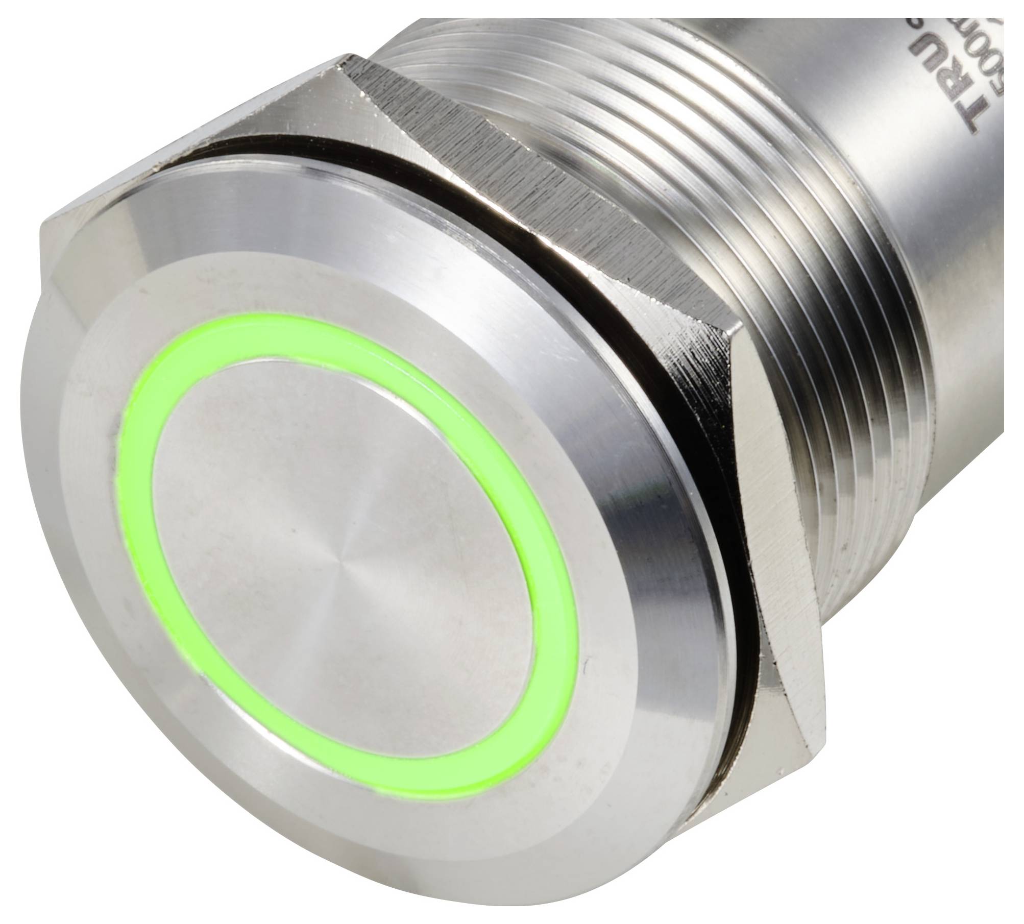 TRU COMPONENTS TC-12835308 TC-PS223P10YSSG12T M12 MALE CONNECTOR Piezotaster 24V 0.2A 1 x Aus/(Ein) tastend Grün (Ø) 28.5mm 1St.