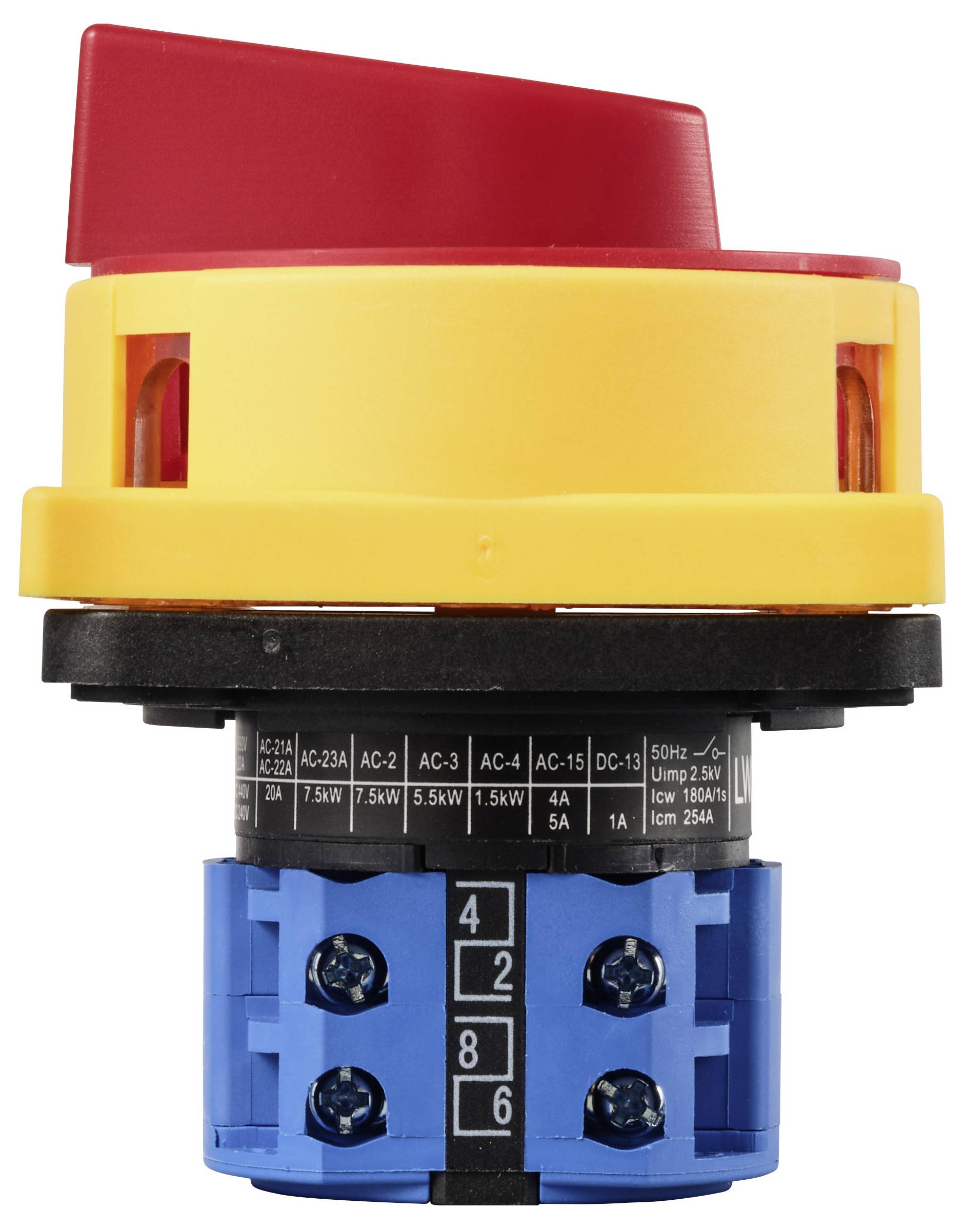 TRU COMPONENTS TC-LW26-20 GS20/04-2 Nockenschalter 20A 690V 1 x 90° Gelb, Rot 1St.