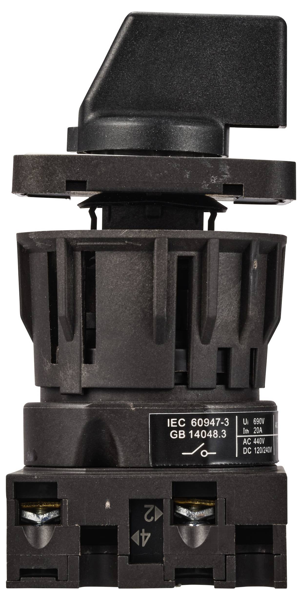 TRU COMPONENTS TC-LW40-20 C02/1C48I Nockenschalter 20A 690V 1 x 90° Schwarz, Grau 1St.