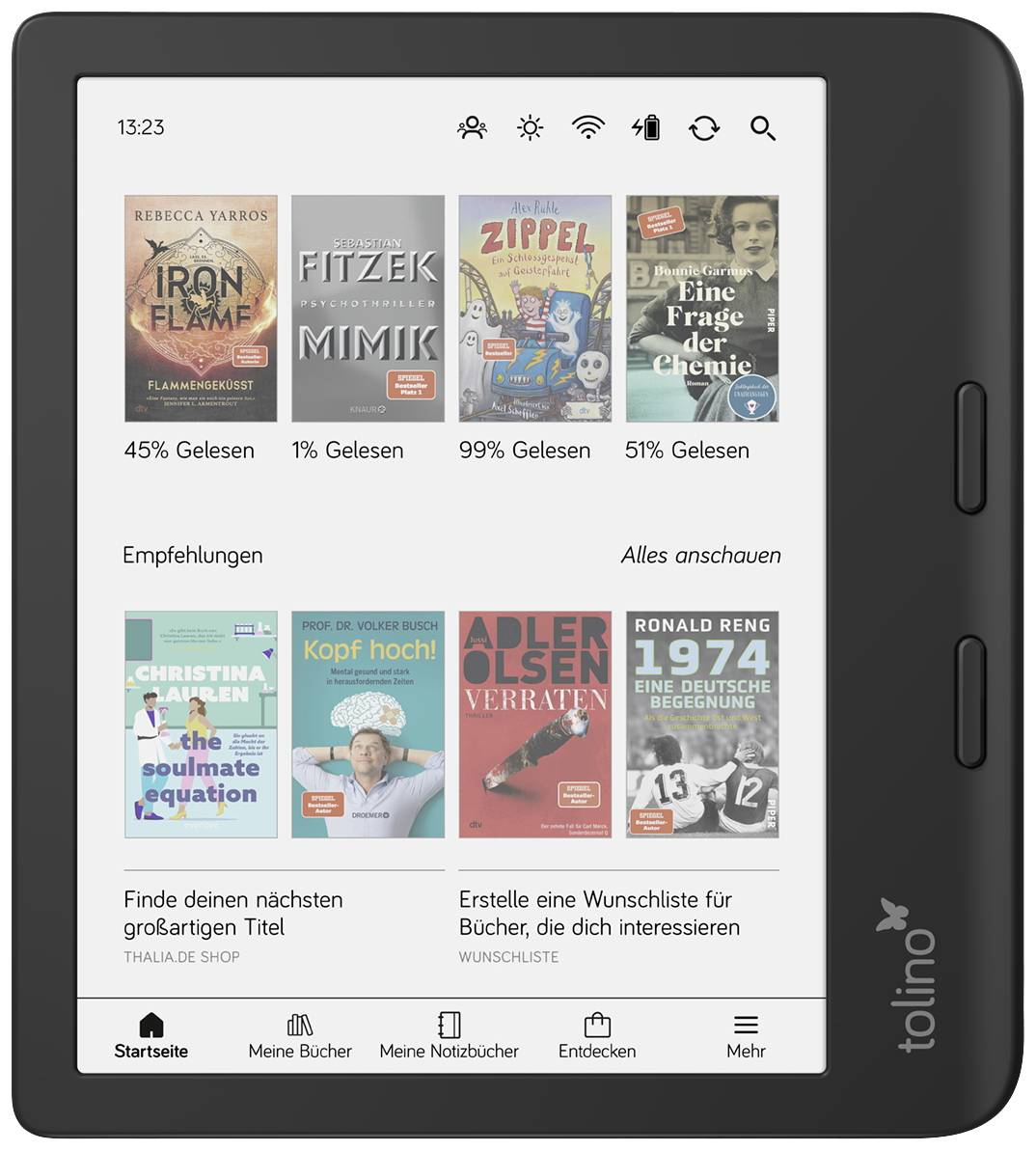 Tolino vision color eBook-Reader 17.8 cm (7 Zoll) Schwarz