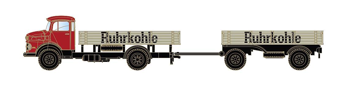 Minis by Lemke LC3473 N LKW Modell Mercedes Benz L322 HZ Pritsche Ruhrkohle