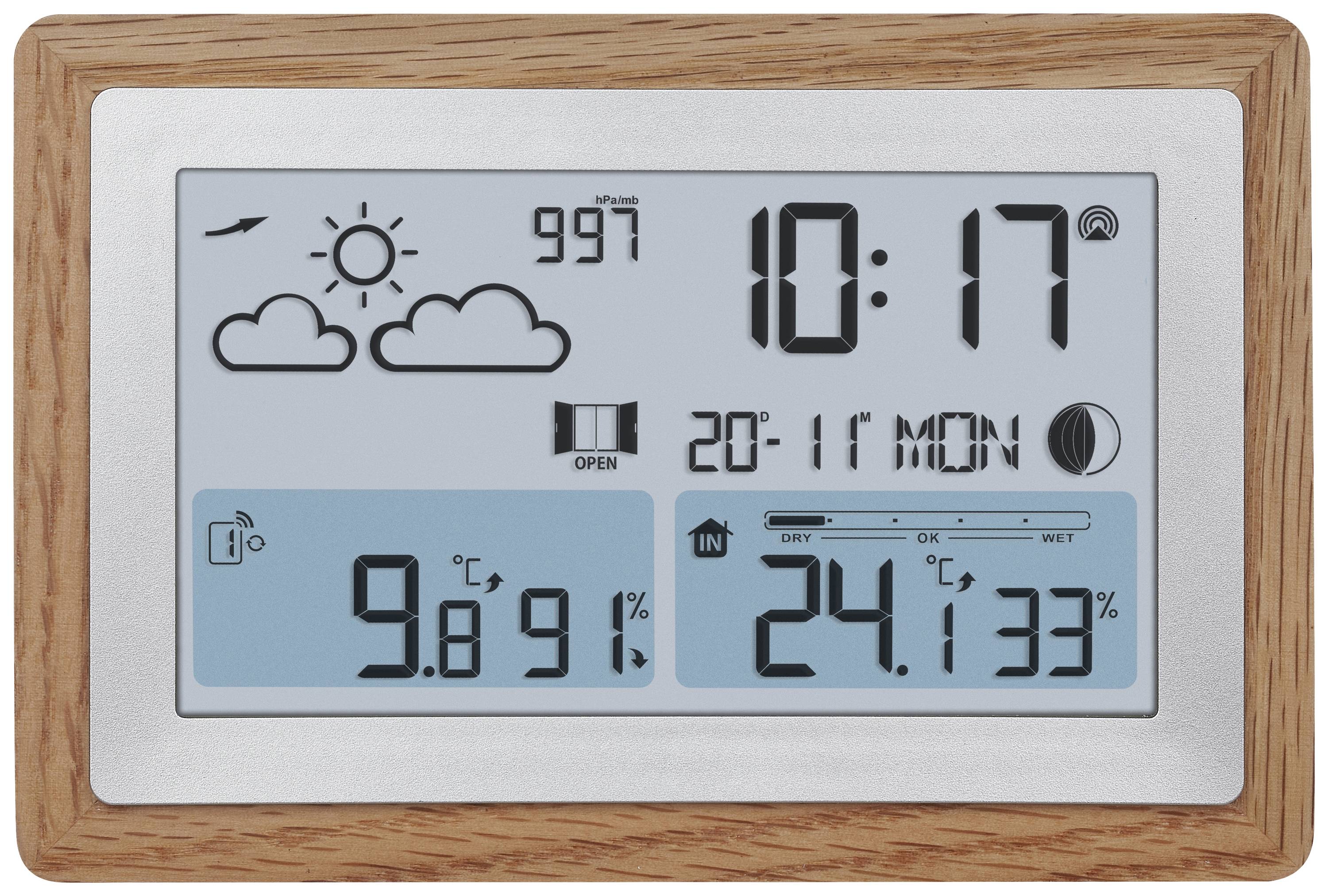 TFA Dostmann Funk-Wetterstation OAK 35.1167.54 Funk-Wetterstation Vorhersage für 12 Stunden Anzahl Sensoren max. 3