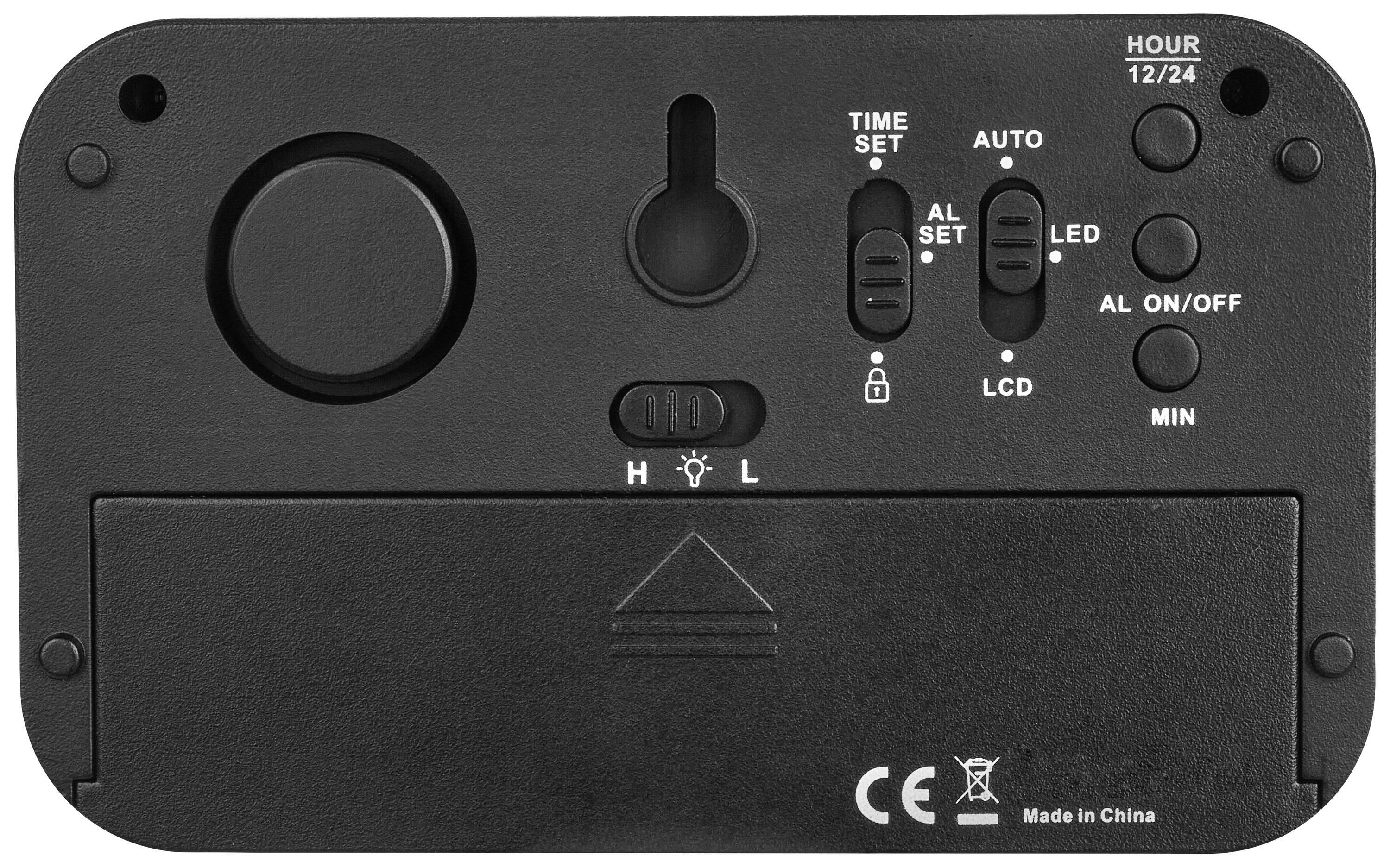 TFA Dostmann 60.2038.01 Quarz Wecker Schwarz Alarmzeiten 1 Großes Display