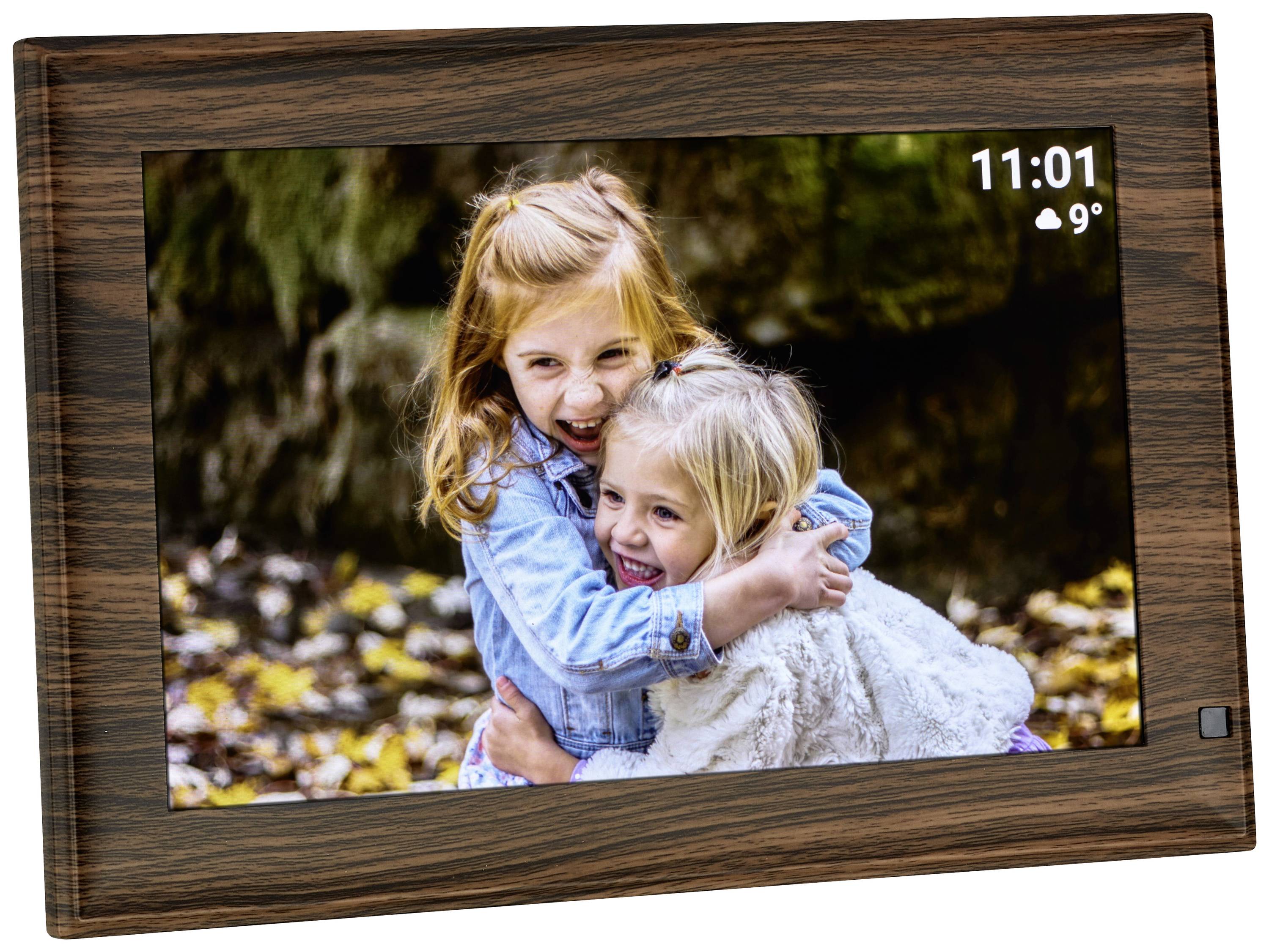 TFA Dostmann FRAMEO App Digitaler WiFi-Bilderrahmen 25.7cm 10.1 Zoll 1280 x 800 Pixel 32GB Holz (dunkel), Schwarz