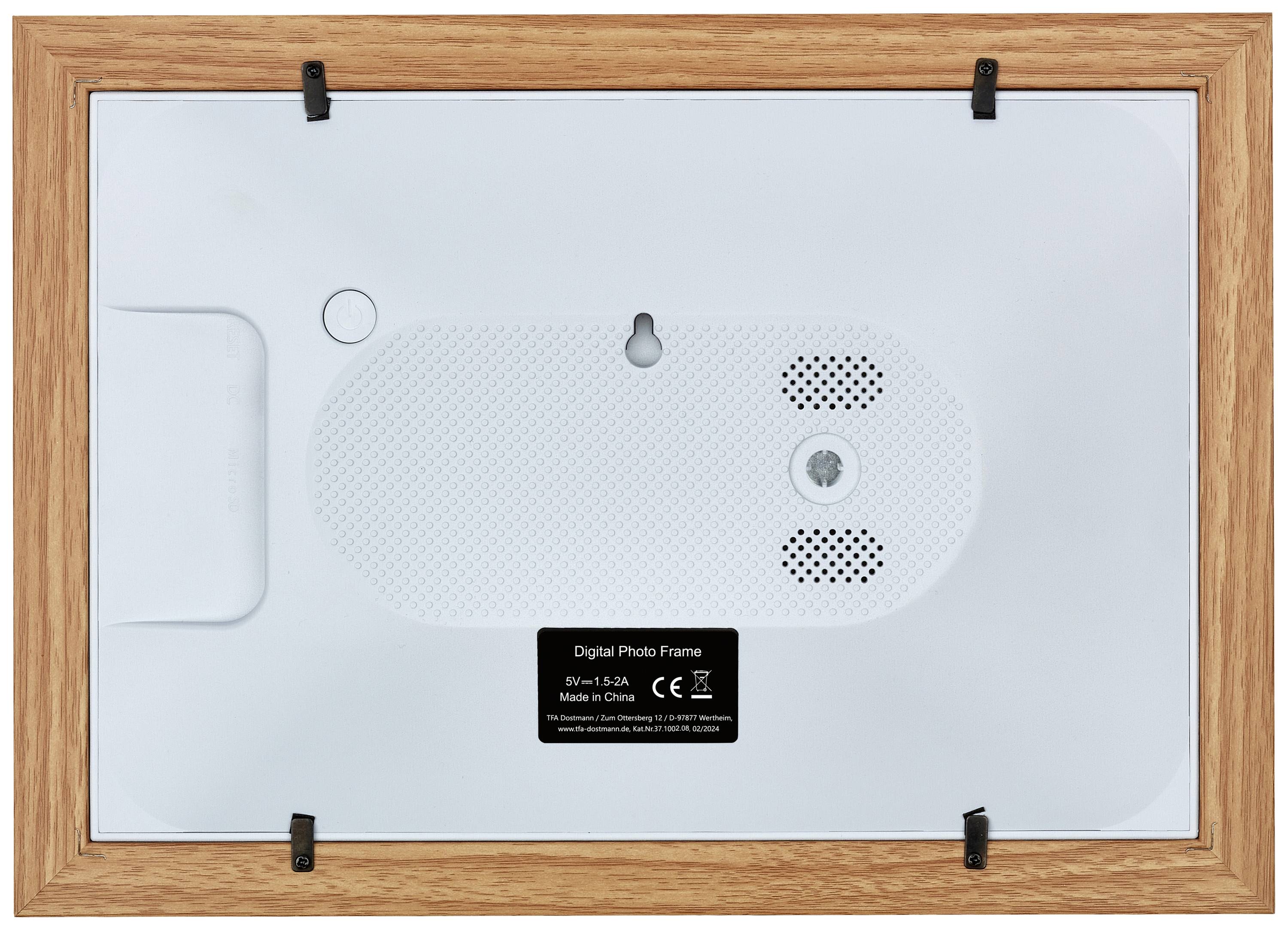 TFA Dostmann FRAMEO App Digitaler WiFi-Bilderrahmen 25.7cm 10.1 Zoll 1280 x 800 Pixel 32GB Braun, Weiß