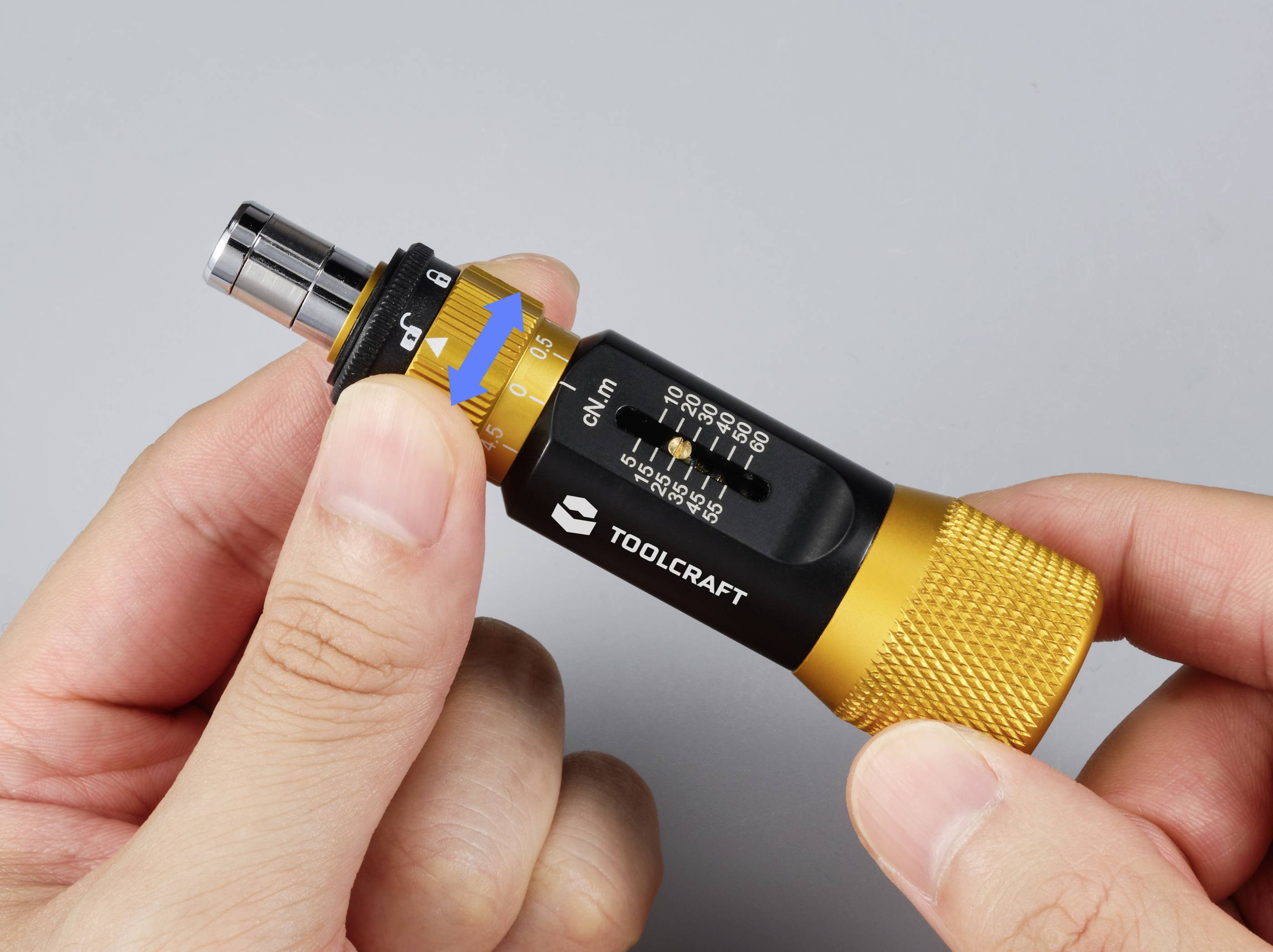 TOOLCRAFT TO-9627246 Elektronik- u. Feinmechanik Drehmoment-Schraubendreher Größe (Schraubendreher) 4mm