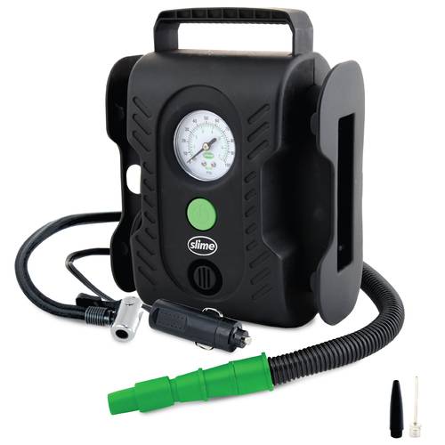 Slime 40066 Kompressor Multi-Purpose Tyre Kompressor 7 bar 12 V Adapter zum Betrieb per Kabel, Anal