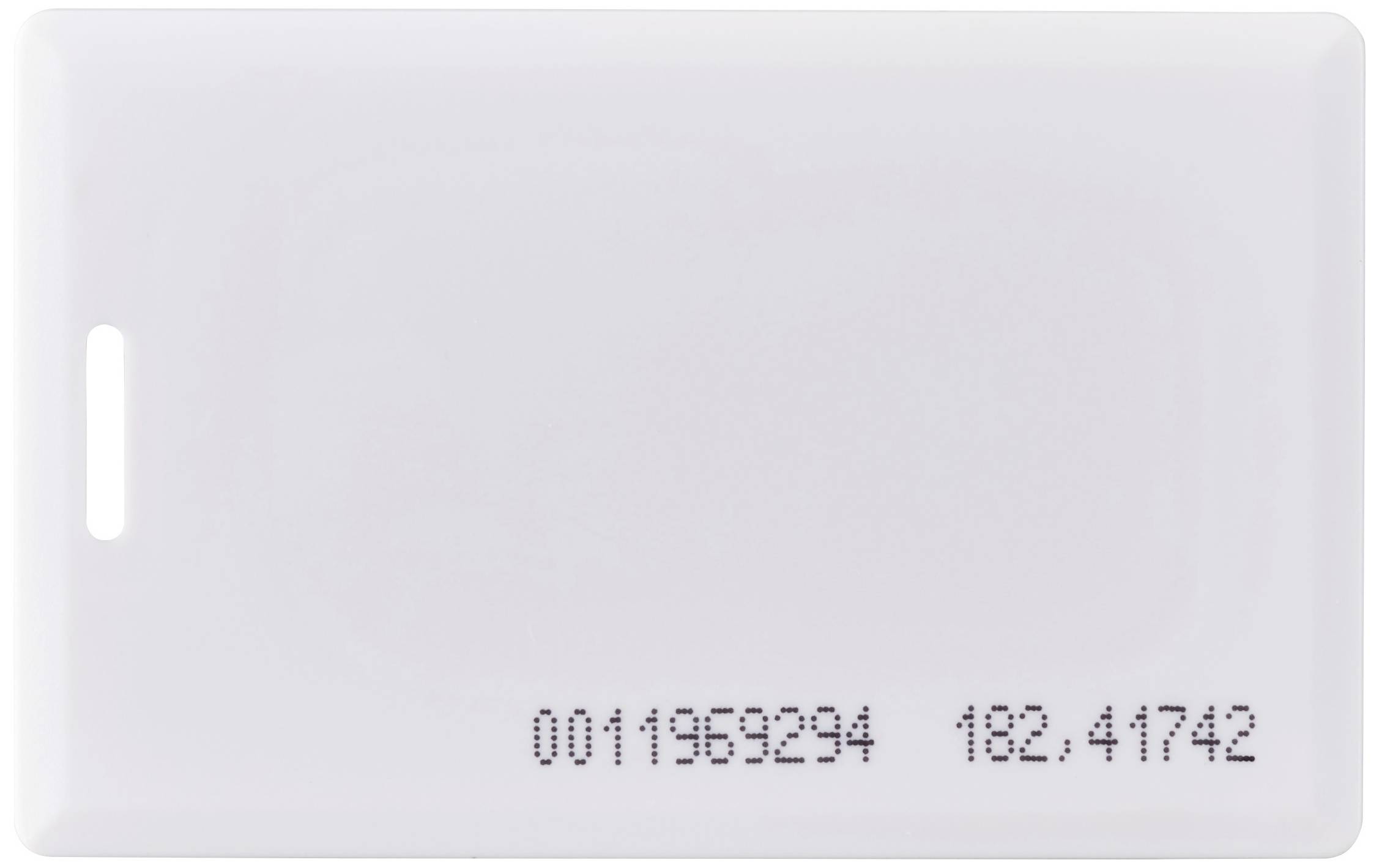 Weiße Identifikationskarte mit den Nummern '0011959294' und '182.41742' aufgedruckt.