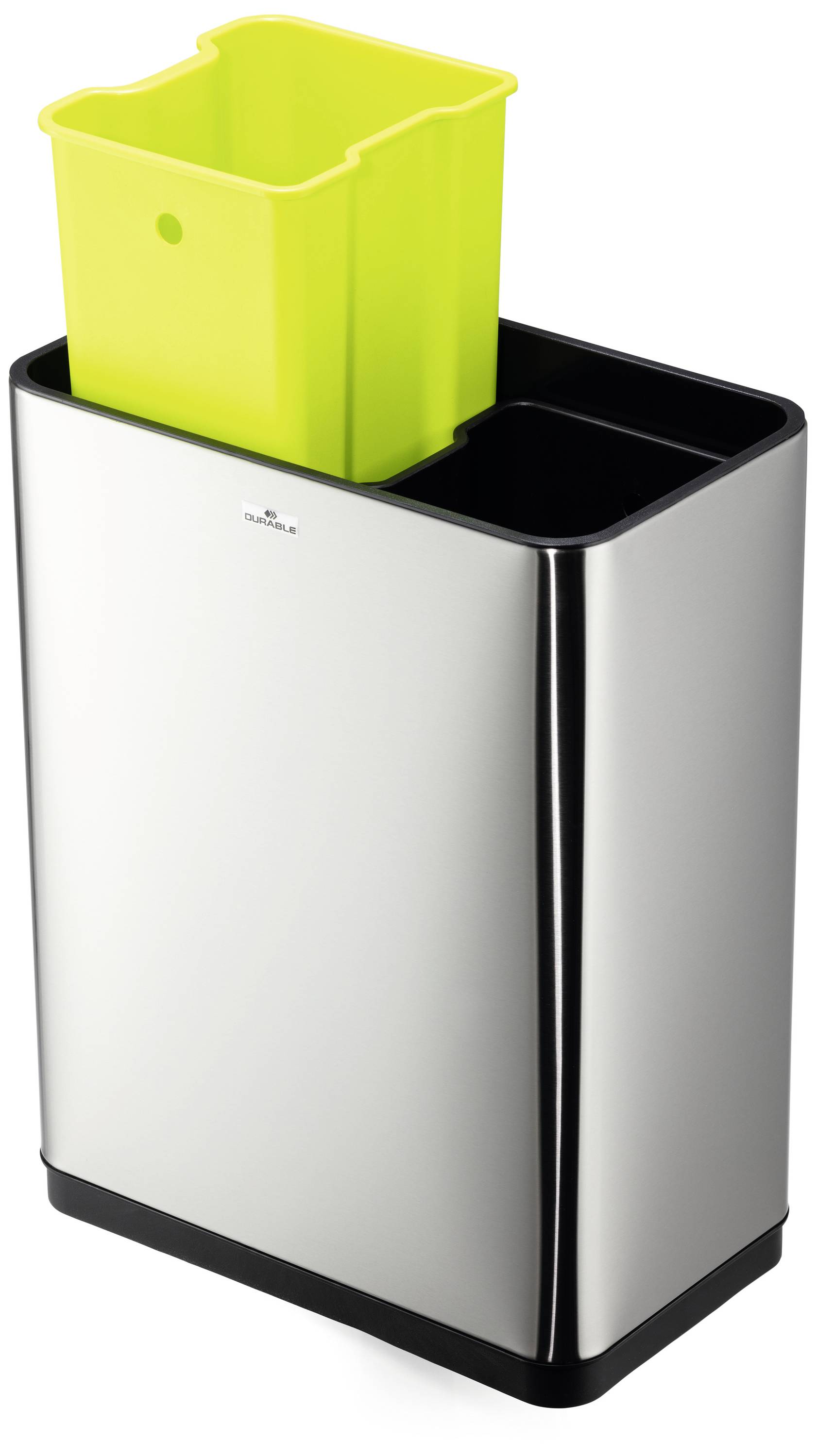 Durable NO TOUCH DUO 342423 Mülleimer 40l (B x H x T) 460 x 650 x 270mm Silber Automatische Deckelöffnung 1St.