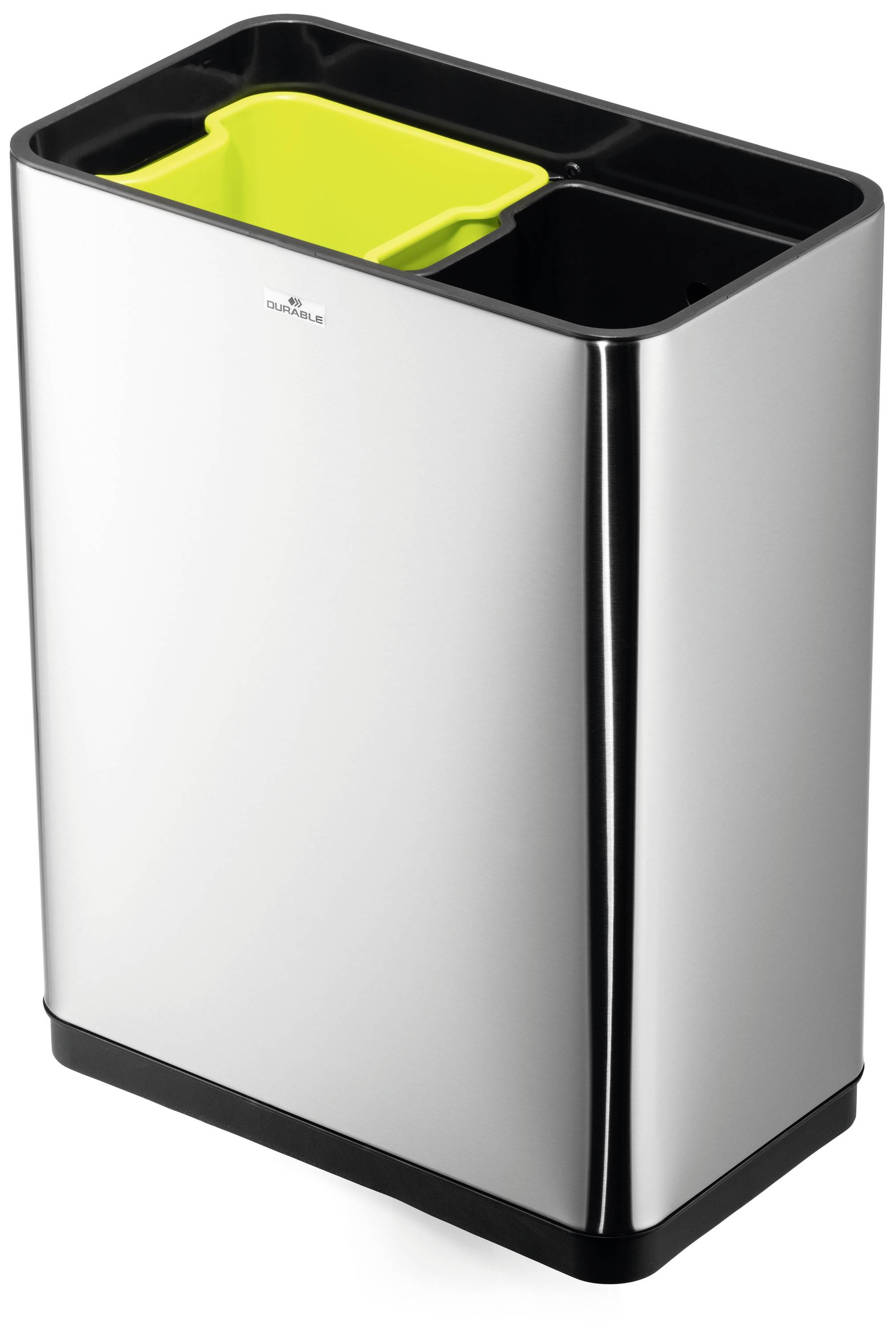 Durable NO TOUCH DUO 342423 Mülleimer 40l (B x H x T) 460 x 650 x 270mm Silber Automatische Deckelöffnung 1St.