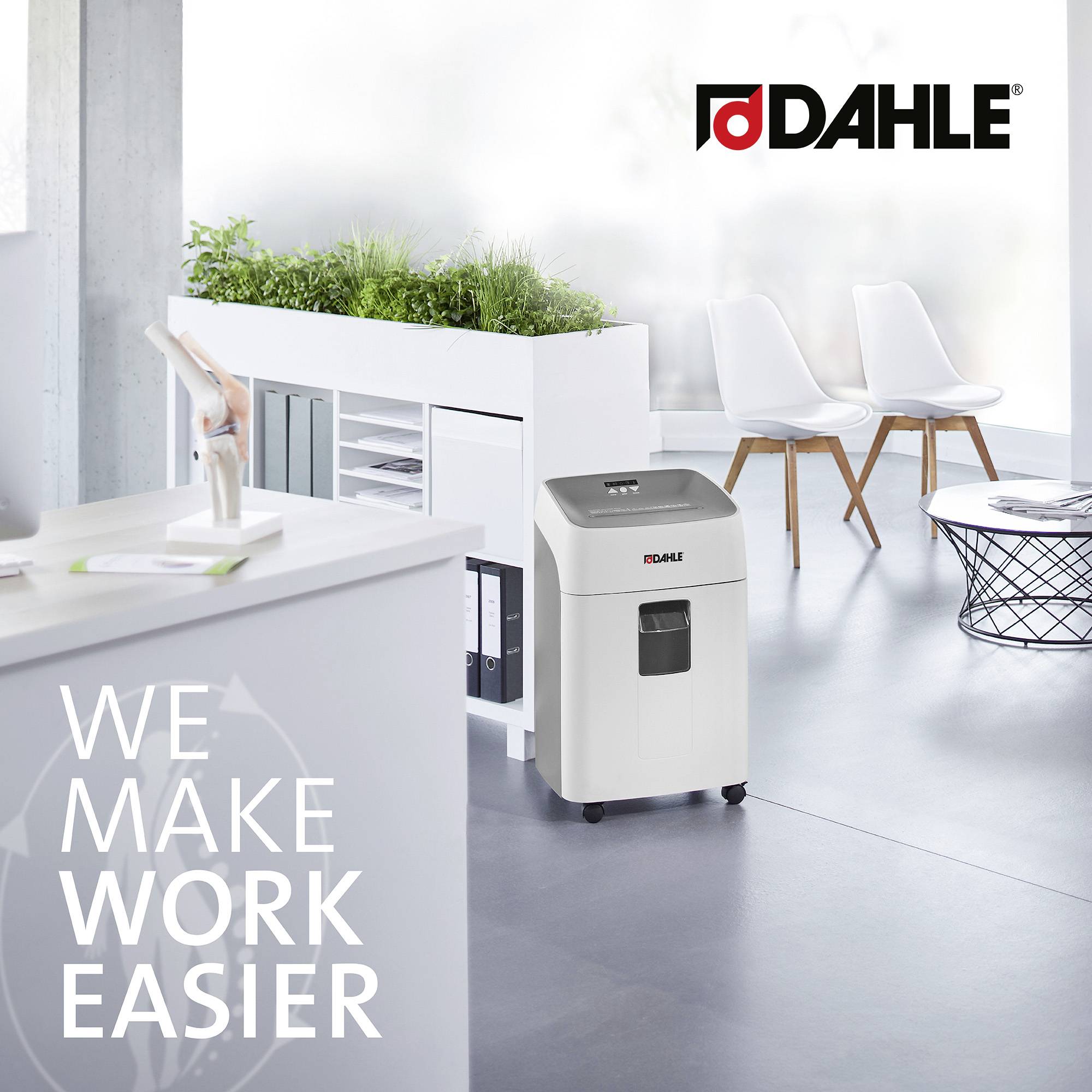 Dahle 504P DESKSIDE, P-5 Aktenvernichter 15 Blatt Partikelschnitt 2 x 15mm P-5 40l Vernichtet auch Büroklammern, Kreditkarte