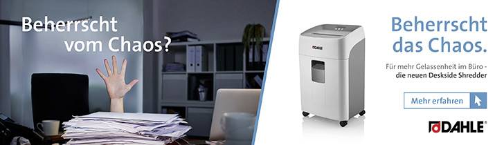 Dahle 504P DESKSIDE, P-5 Aktenvernichter 15 Blatt Partikelschnitt 2 x 15mm P-5 40l Vernichtet auch Büroklammern, Kreditkarte