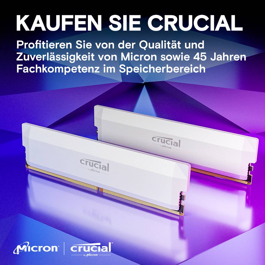 Crucial Pro - Overclocking Edition PC-Arbeitsspeicher Modul Retail DDR5 32GB 2 x 16GB on-die ECC 6000MHz 288pin DIMM CL36