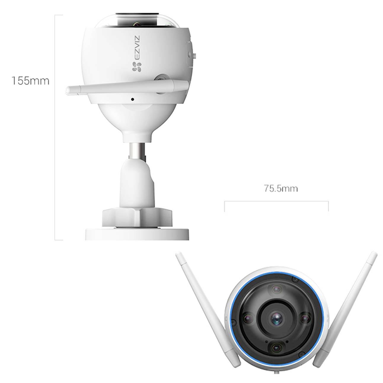 Ezviz H3 2K CS-H3-R100-1J3WKFL WLAN IP Überwachungskamera 2304 x 1296 Pixel