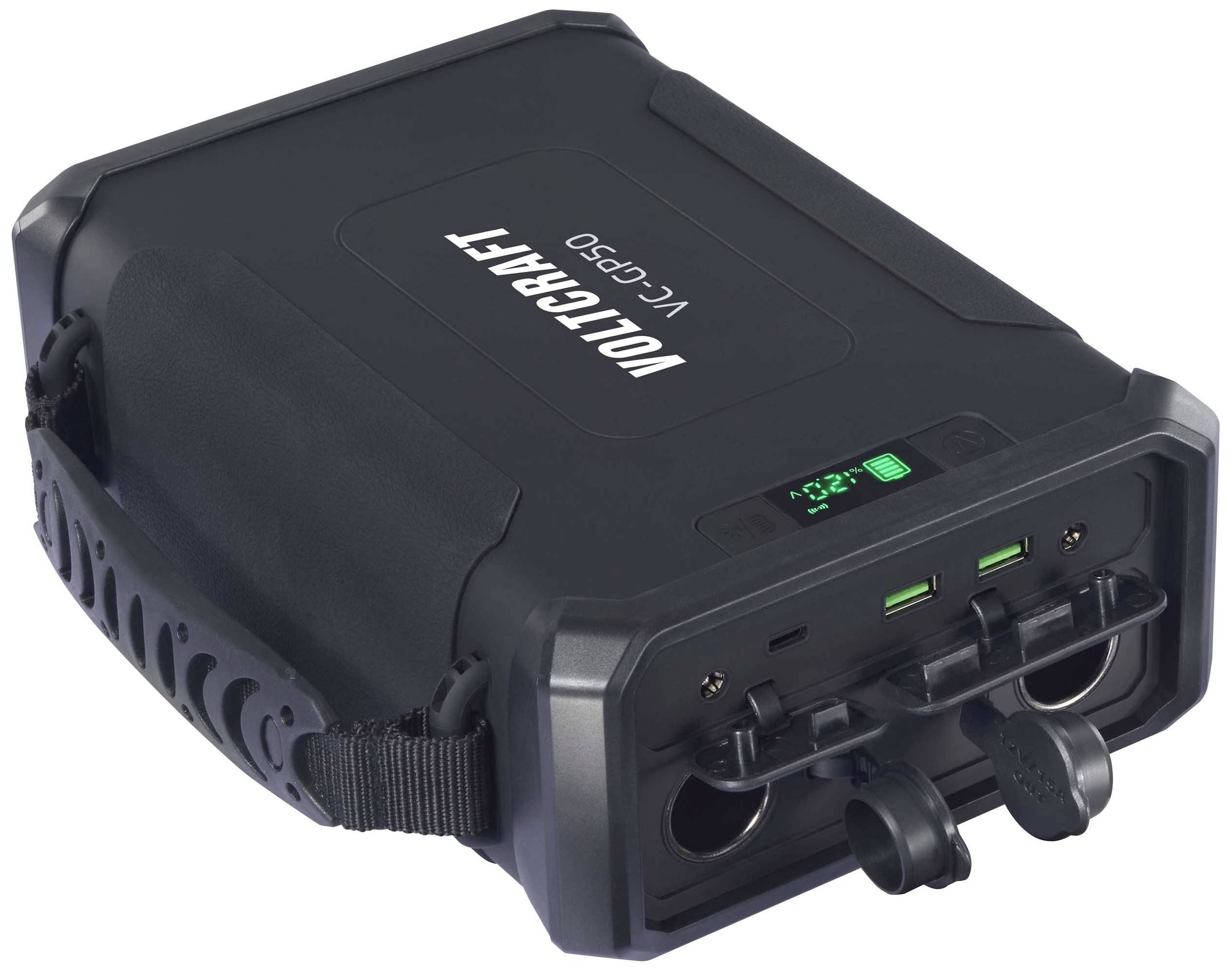 VOLTCRAFT VC-GP50 Powerbank 96000 mAh USB PD 2.0 Li-Ion Schwarz (matt) gleichzeitiges Laden und Entladen, LED Taschenlampe