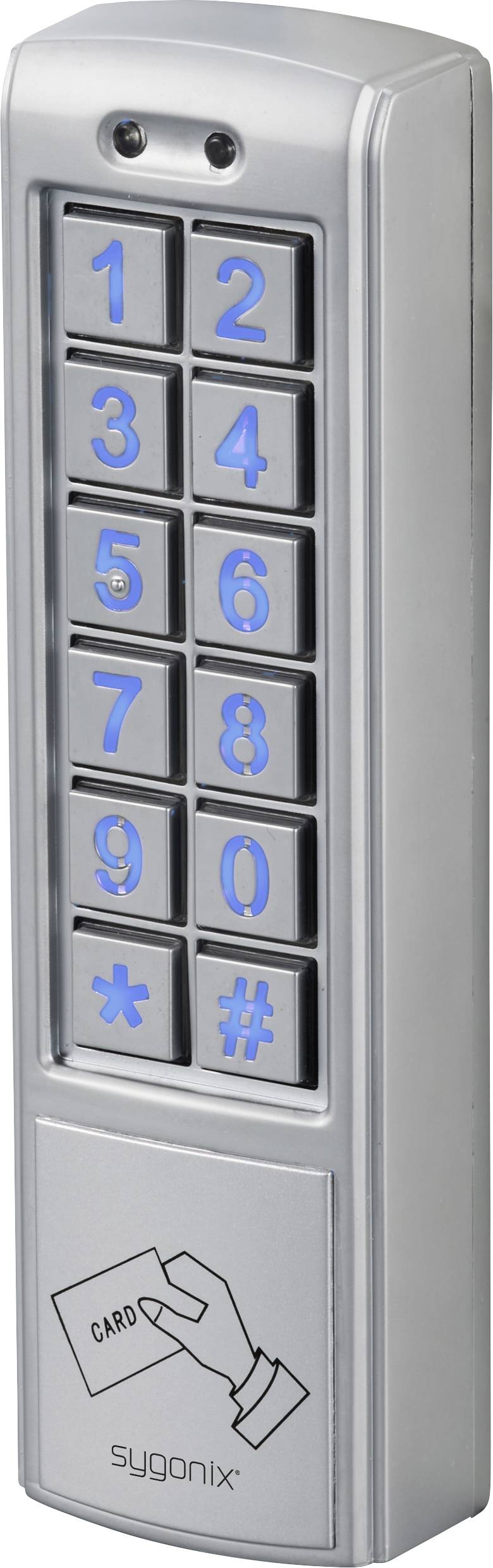 Sygonix SY-6421352 Code-Tastatur mit RFID Oberflächenmontage 12V DC/AC, 24V DC/AC IP66 mit beleuchteter Tastatur